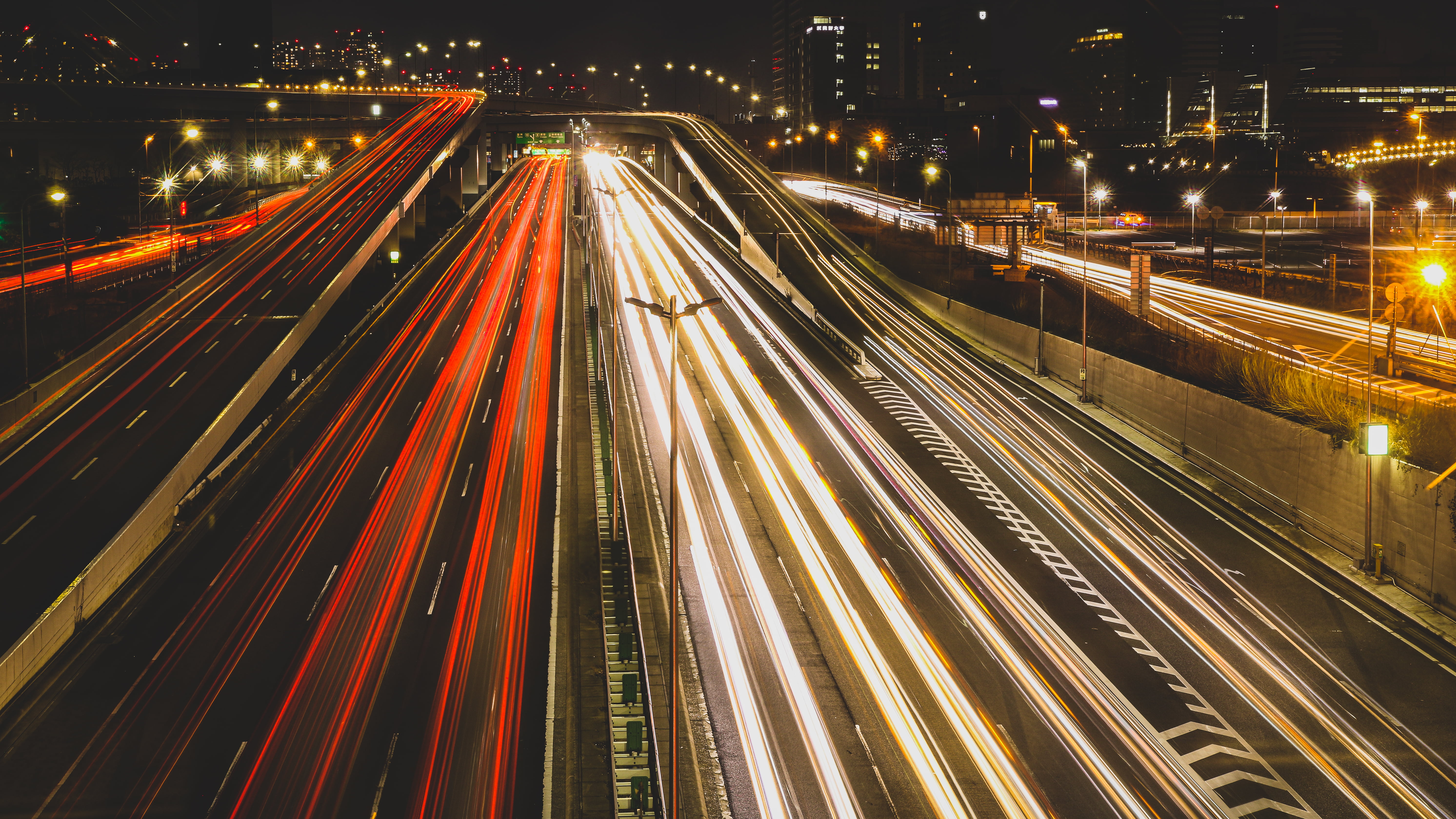 street, lightpaint, Japan, urban, Tokyo, odaiba, 5K, HD Wallpaper