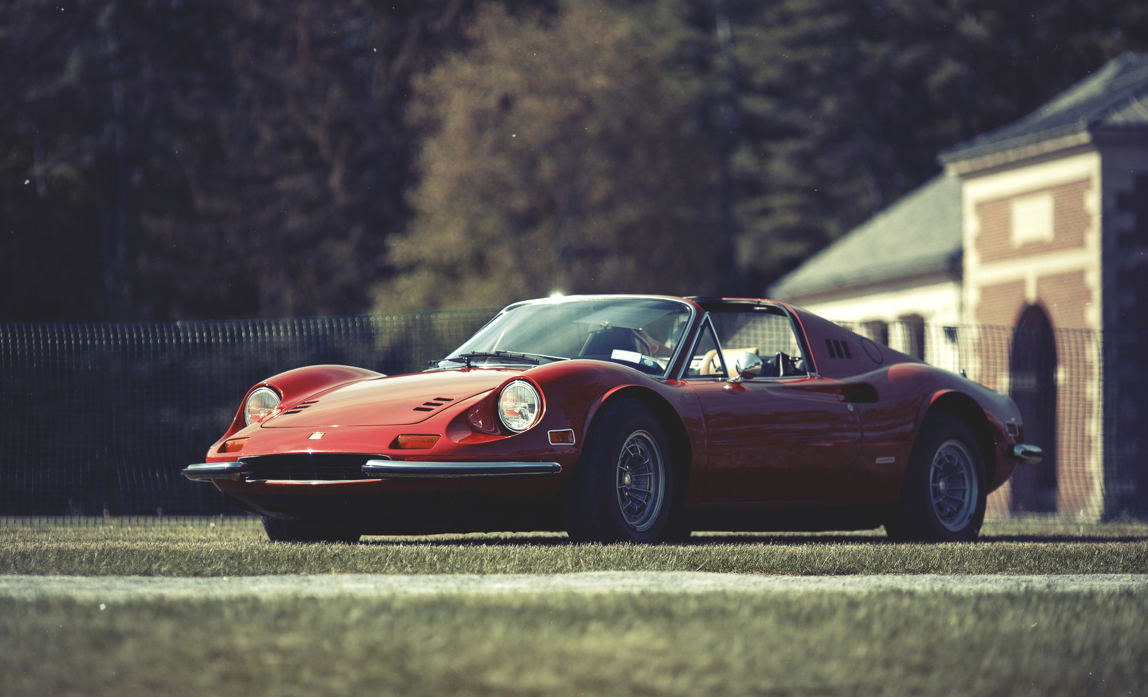 246, red, Ferrari, Dino, GT red, 4K, HD Wallpaper