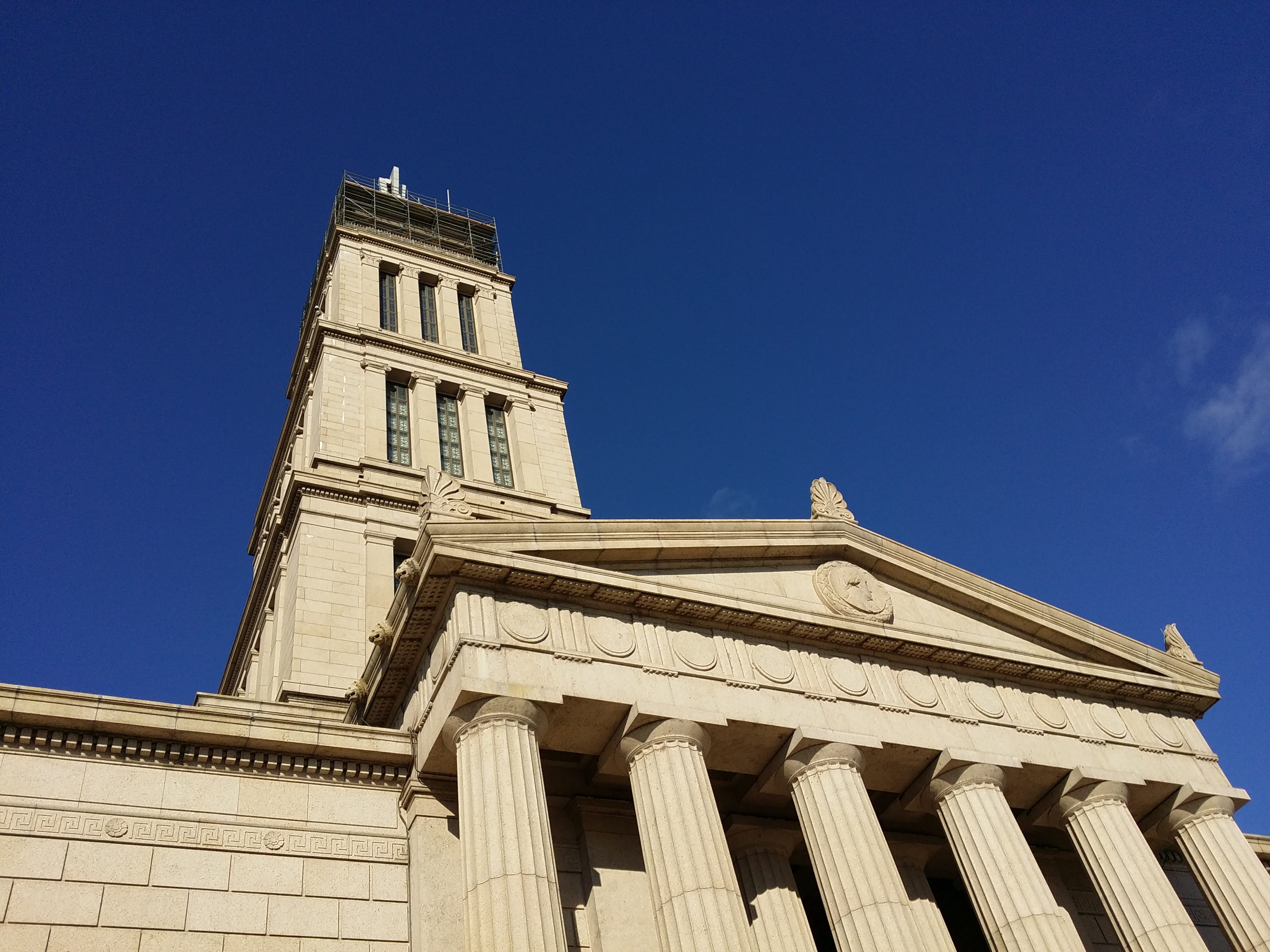 low angle view, sky, no people, architecture, virginia, travel, colonnade, building exterior, nature, sunny, tower, travel destinations, Alexandria, sunlight, HD Wallpaper