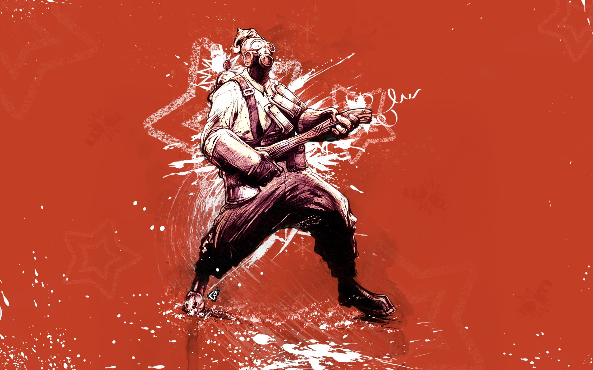 illustration, females, skill, vitality, man, indoors, water, guitar, people, human arm, cultures, men, splashing, fan art, performance, jumping, creativity, HD Wallpaper