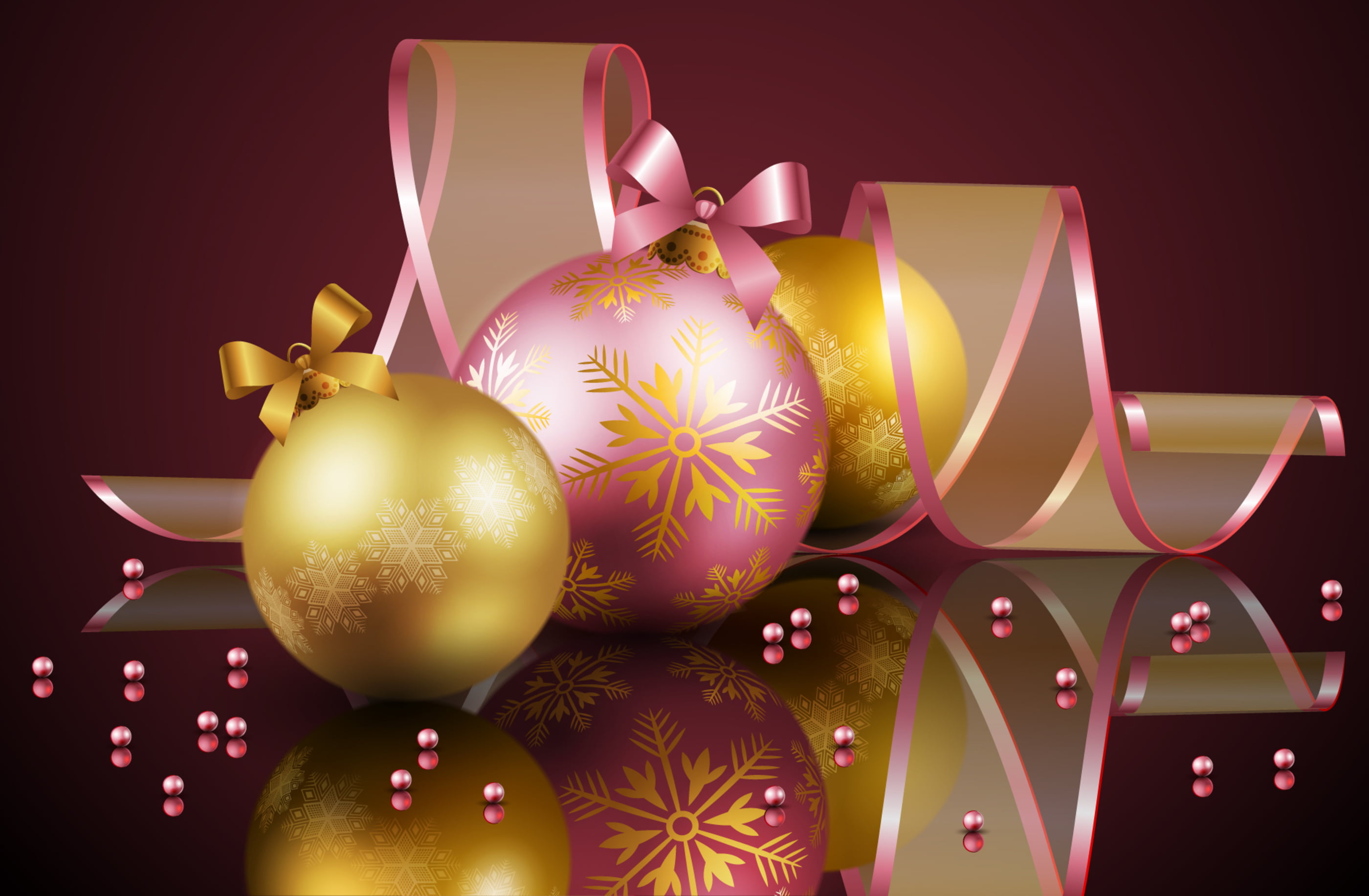 greeting, holiday - event, happiness, 2K, elegant, sweetheart, humor, design, bright, ball, christmas Ornament, celebration event, cute, backgrounds, red, HD Wallpaper