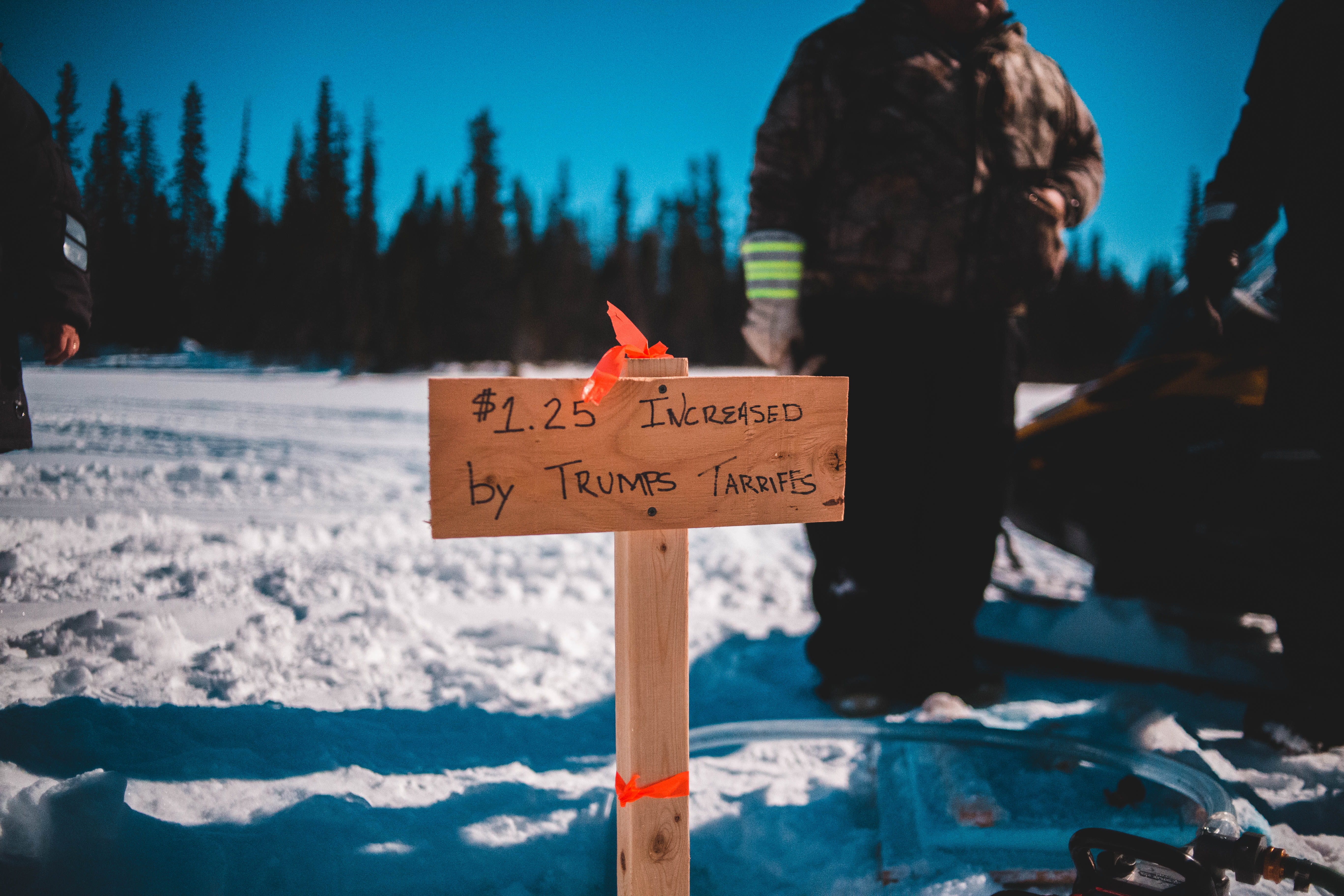 clothing, information, signage, winter, scenics - nature, fir, tree, sign, snow, text, human, western script, abies, outdoors, wood, mountain, person, 5K, HD Wallpaper
