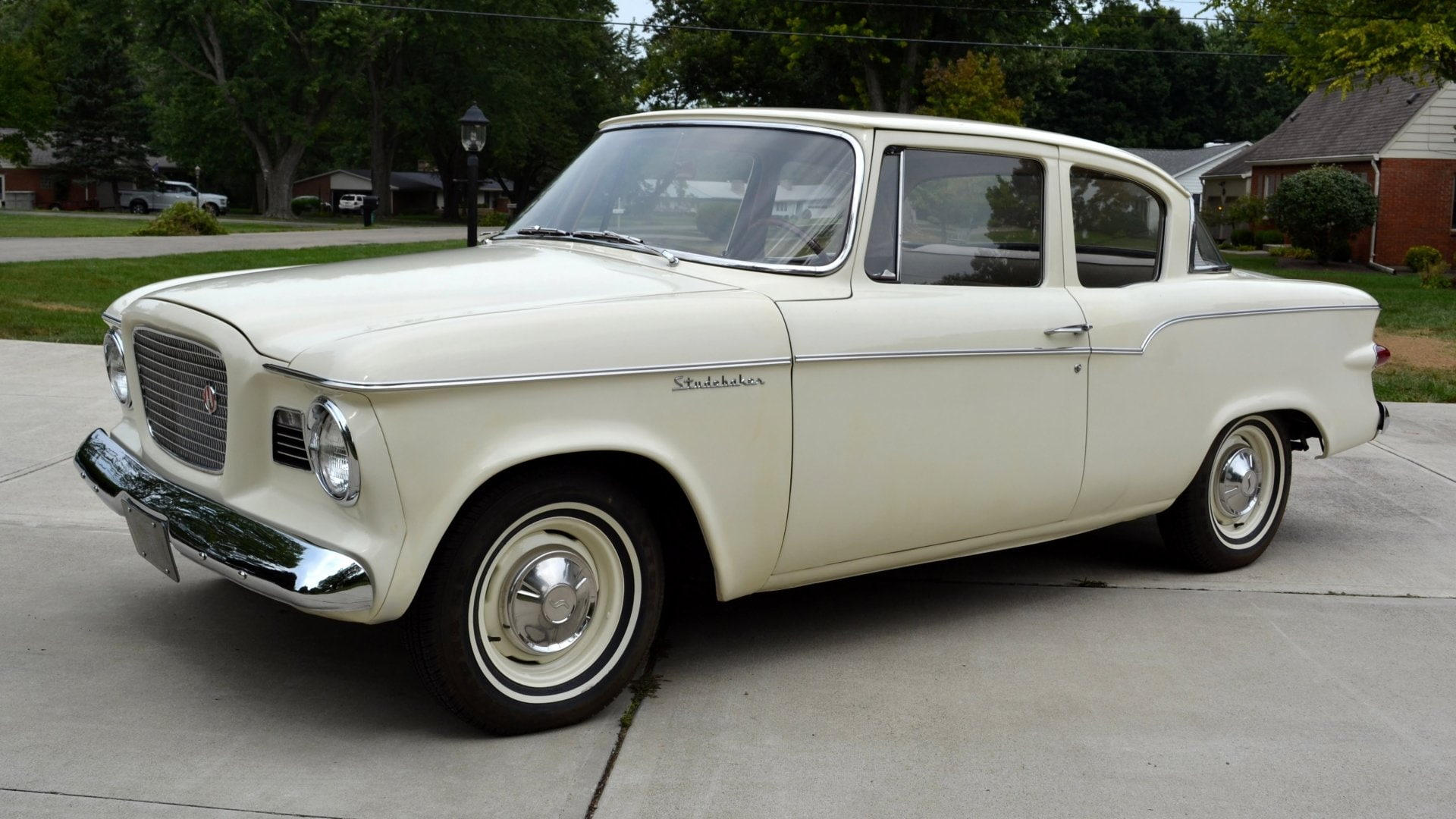 Studebaker Lark, Studebaker, White Car, Vintage Car, 1080P, Old Car, Car, HD Wallpaper