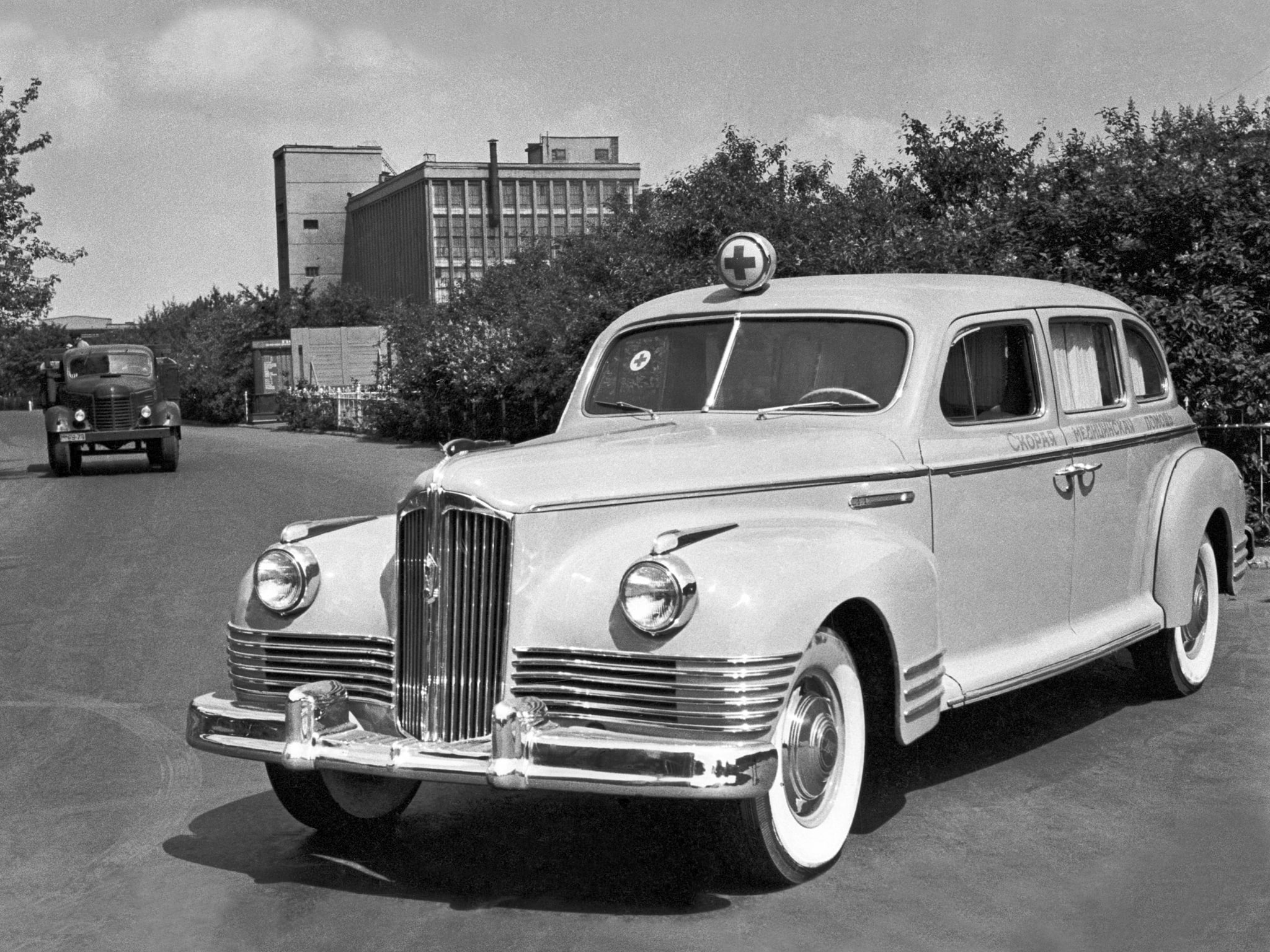 retro, emergency, ambulance, 1080P, zis, 110a, 1947, HD Wallpaper