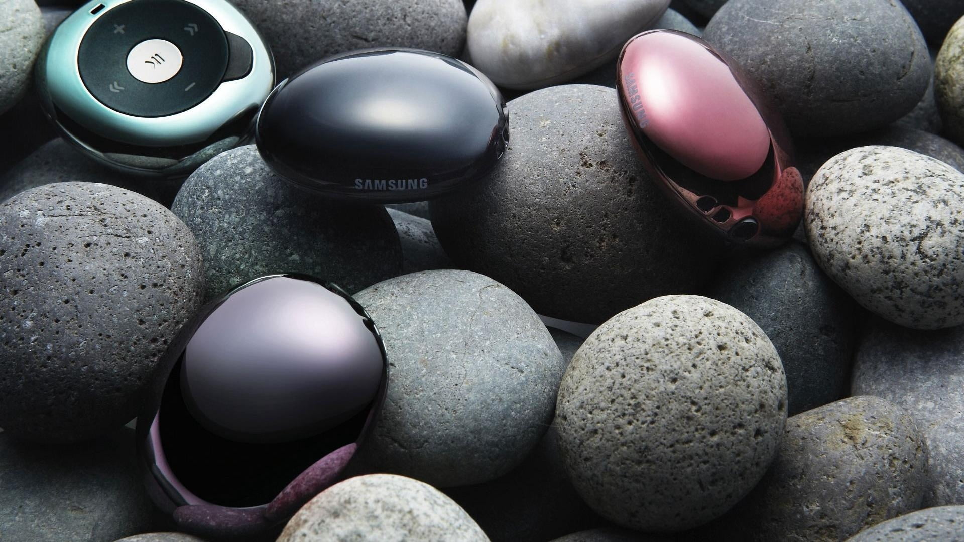 four, backgrounds, pebble, large group of objects, abstract, group of Objects, form, black Color, pattern, portable, samsung, rocks, gray, high angle view, HD Wallpaper