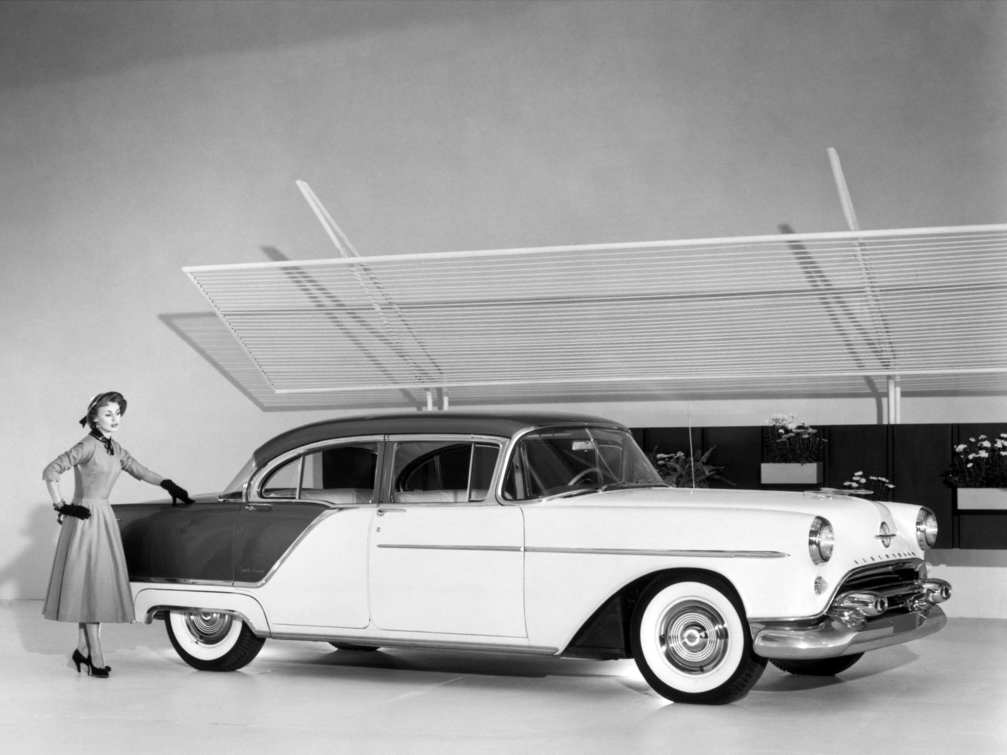 3669d, sedan, retro, 1080P, 1954, oldsmobile, 4 door, super 88, HD Wallpaper