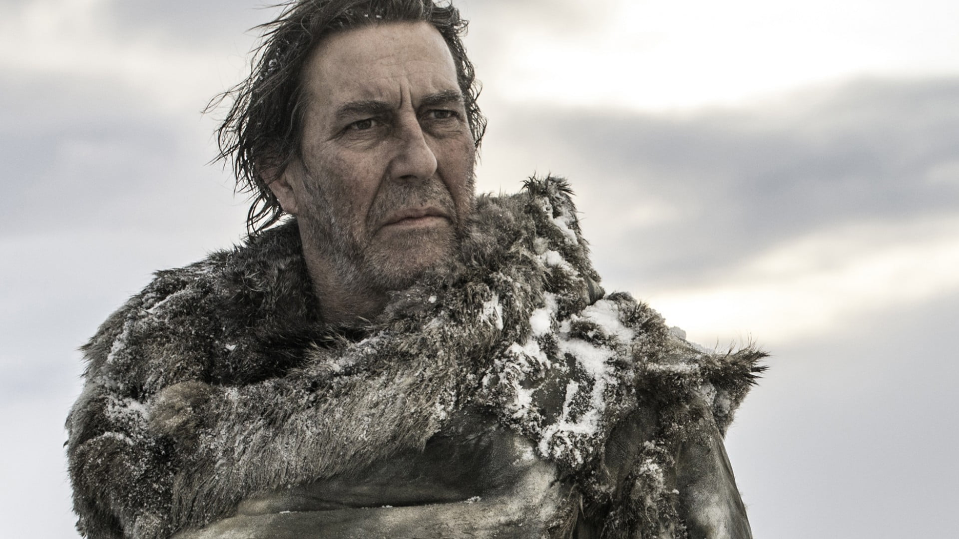 adult, s, facial hair, mature men, cloud - sky, gray, Game of Thrones, actor, movie scenes, sky, 1080P, warm clothing, front view, men, mature adult, contemplation, HD Wallpaper