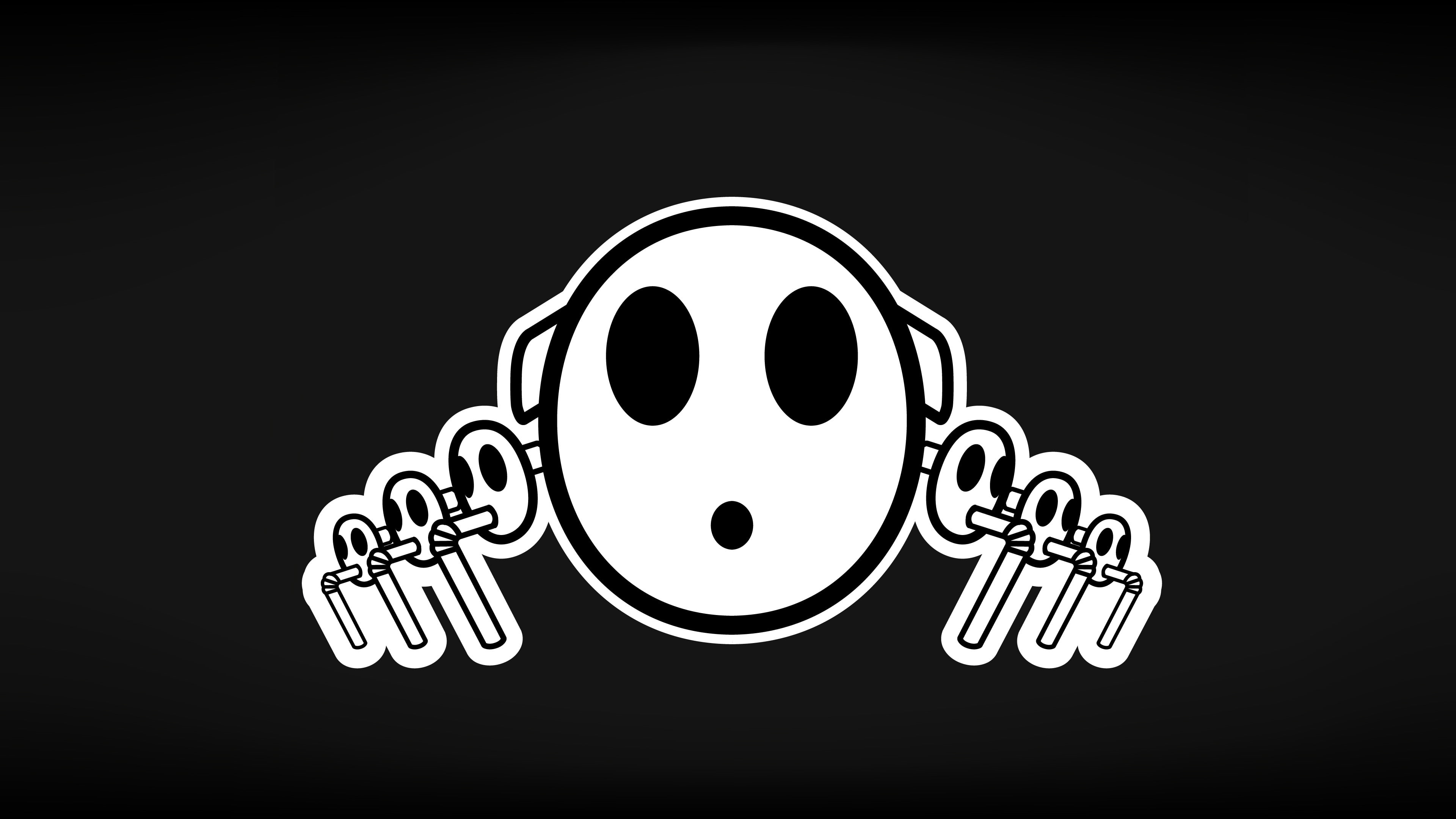 simple, Paper Mario, monochrome, Nintendo, video games, 4K, HD Wallpaper