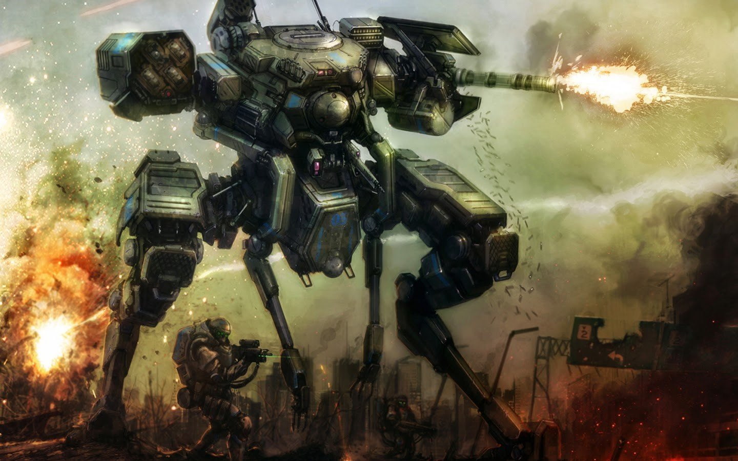 px, x, science fiction, 720P, hd, monochrome, fiction, science, mech, 1440x900 px, art, HD Wallpaper