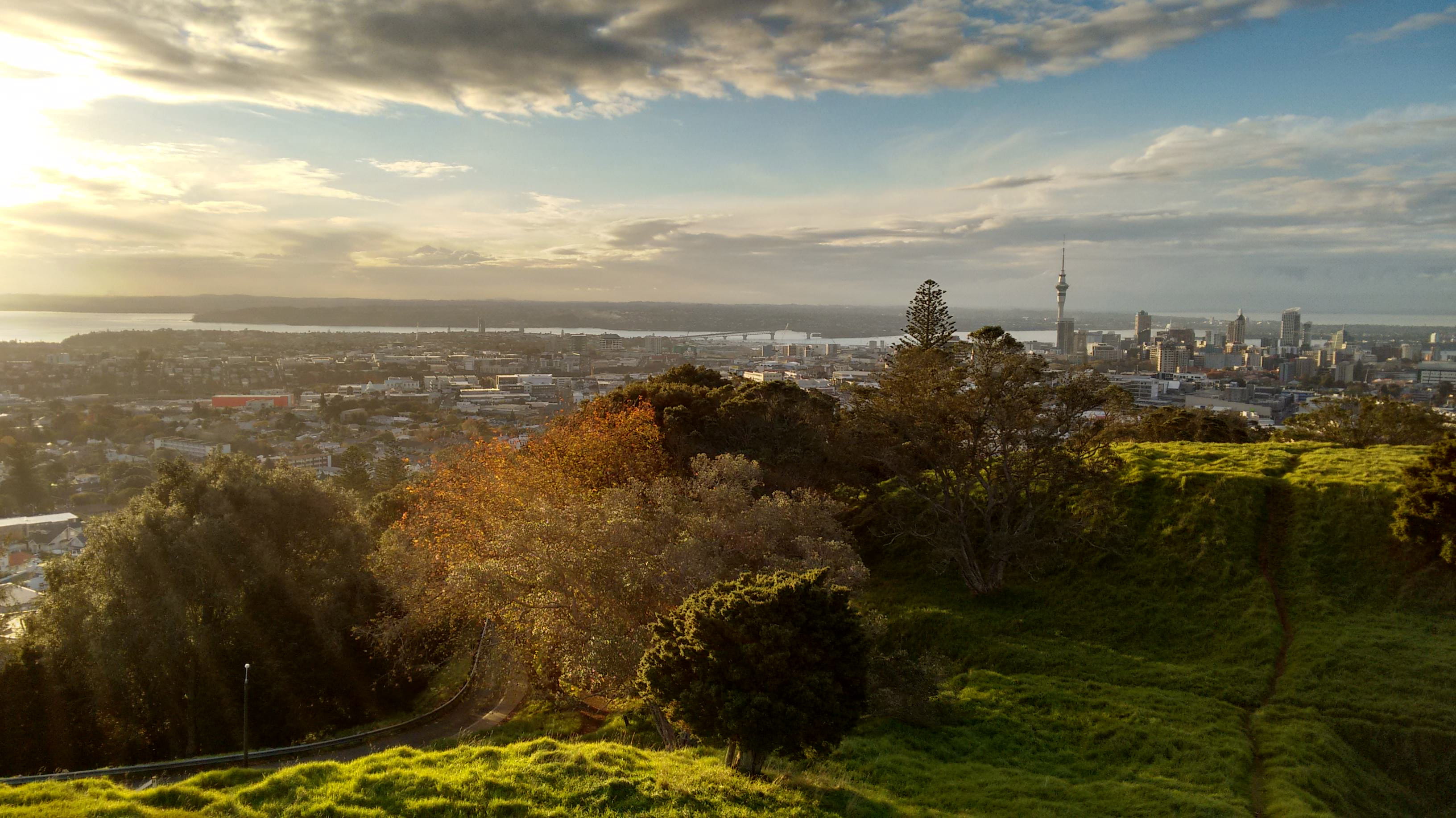 architecture, sky, zealand, urban Skyline, outdoors, Auckland, city, trees, building, light from above, public domain, scenics, day, panoramic, new, beauty in nature, HD Wallpaper