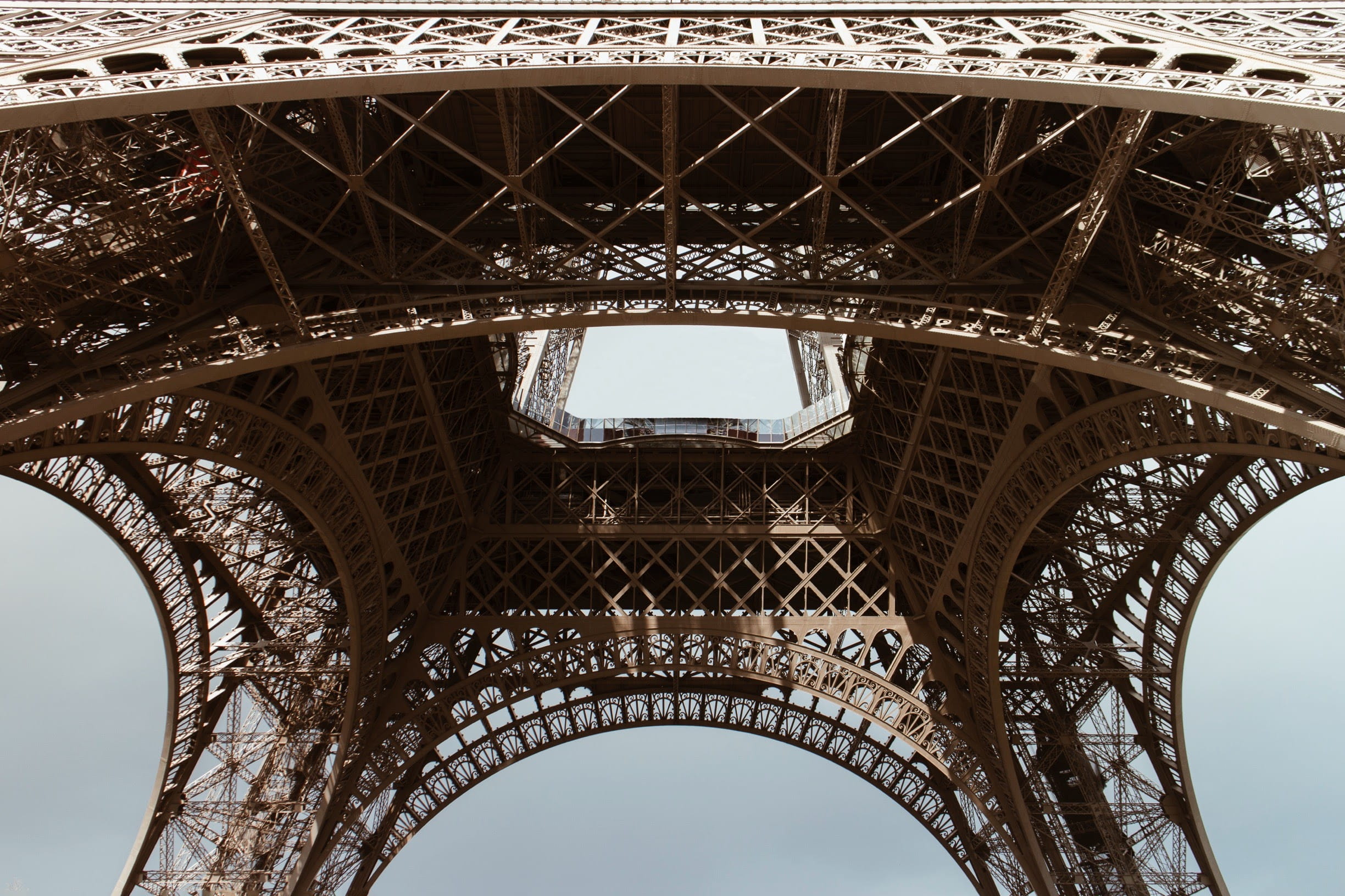place, base, travel, cityscape, famous Place, france, architecture, iron, low angle, low angle view, bridge - Man Made Structure, urban Scene, tall - high, HD Wallpaper