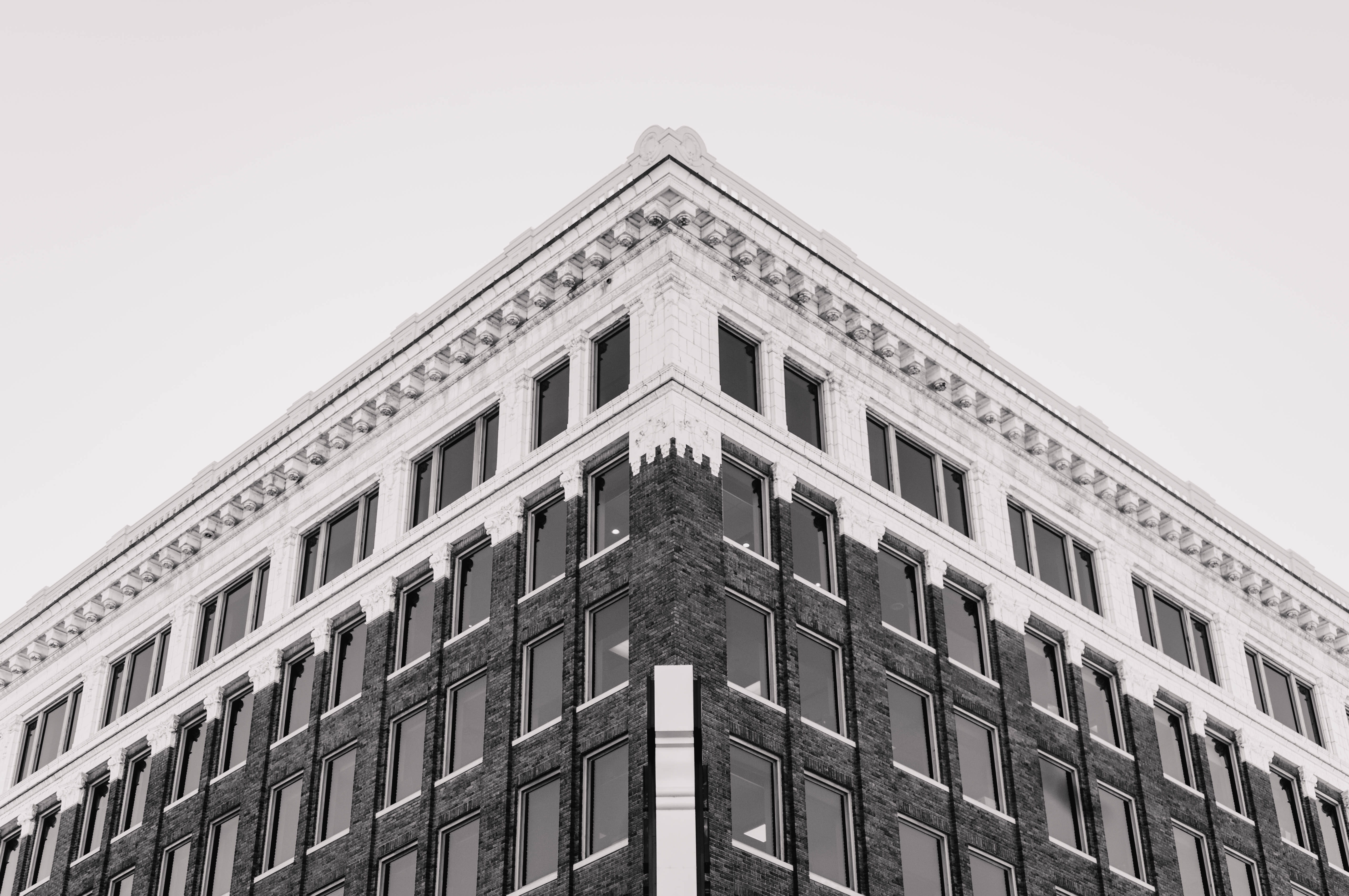 office, outdoors, low angle view, shadows, window, buildings, office building, hyatt, clear sky, oklahoma, sky, building exterior, adventure, skyscraper, HD Wallpaper