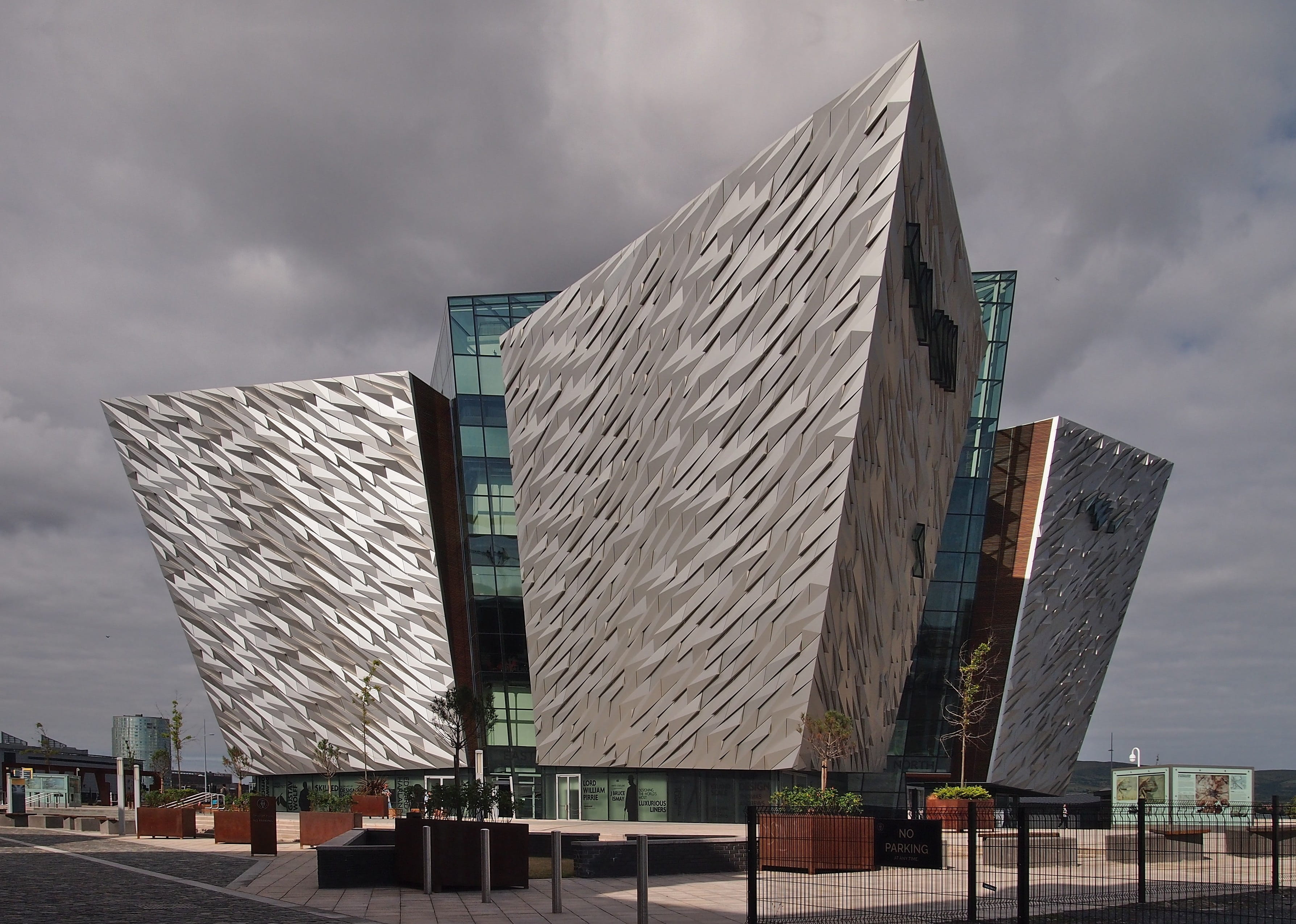 titanic, modern, transportation, belfast, cloud - sky, travel, built structure, 2K, architecture, building exterior, travel destinations, building, city, HD Wallpaper