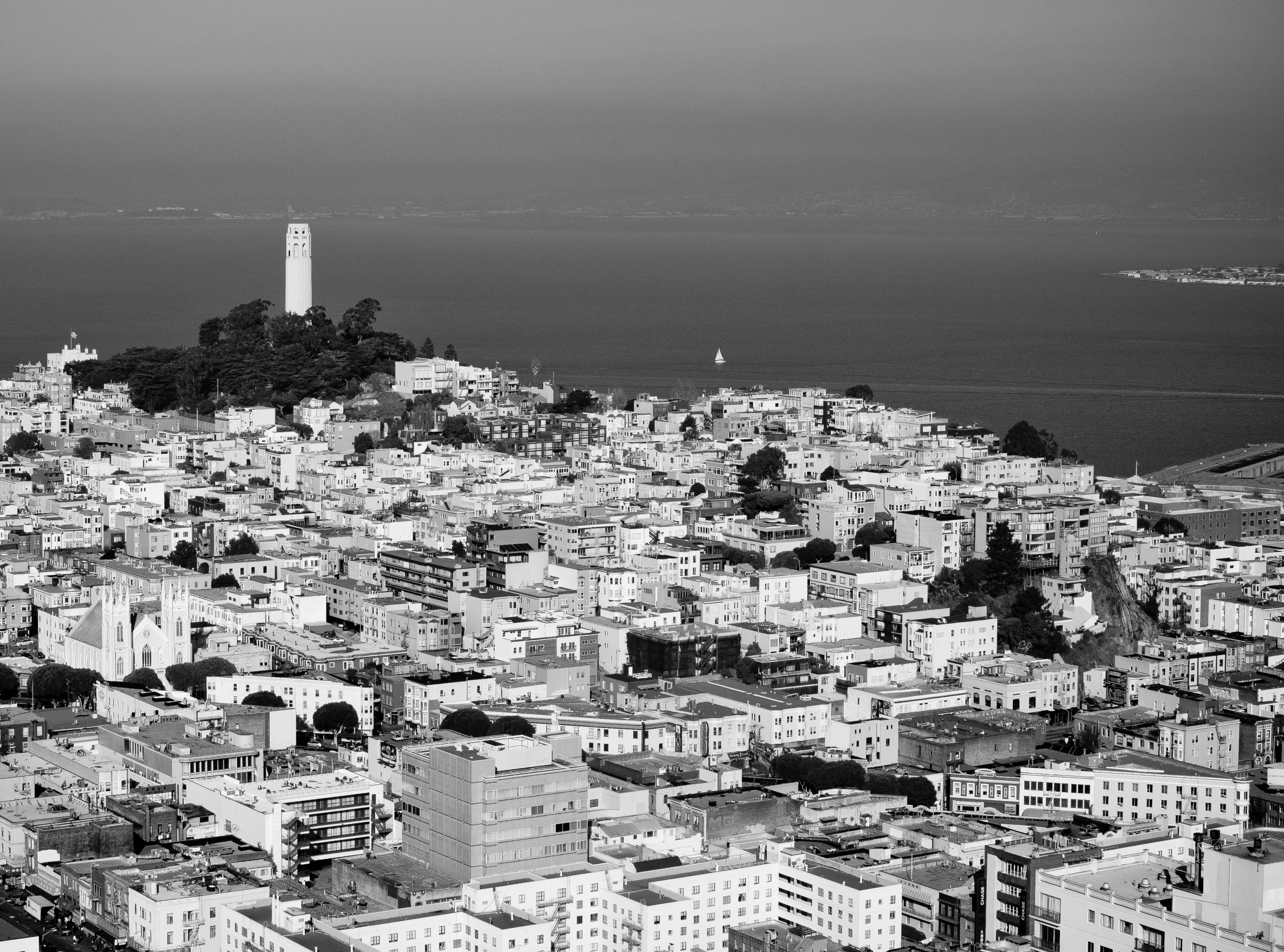 United States of America, usa, California, Coit Tower, office building exterior, sky, skyscraper, cityscape, horizon, day, knew, body, travel destinations, HD Wallpaper