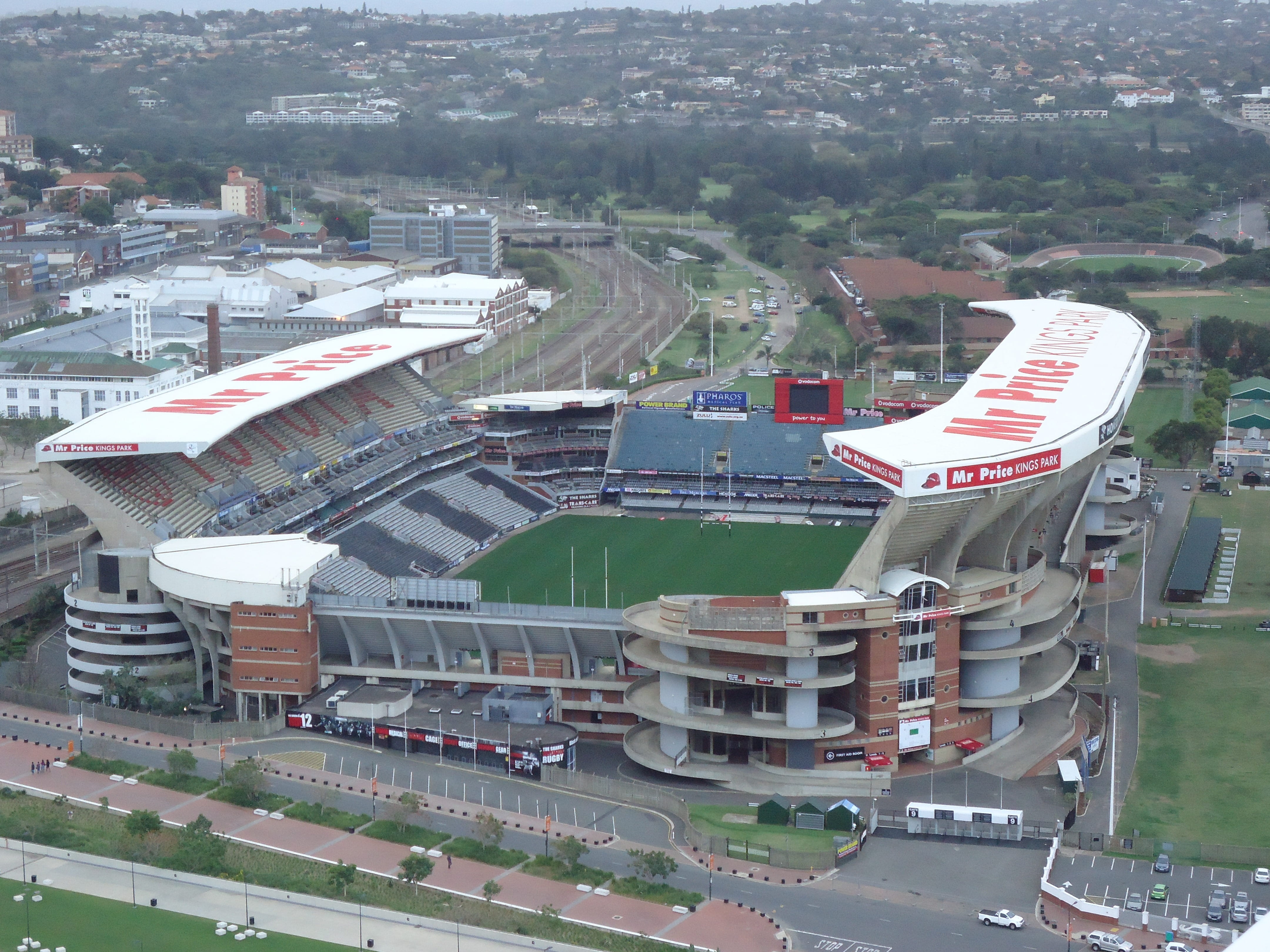 water, nautical vessel, kingspark, amusement park, Rugby Stadium, industry, stadium, transportation, aerial view, nature, sports, cityscape, architecture, HD Wallpaper
