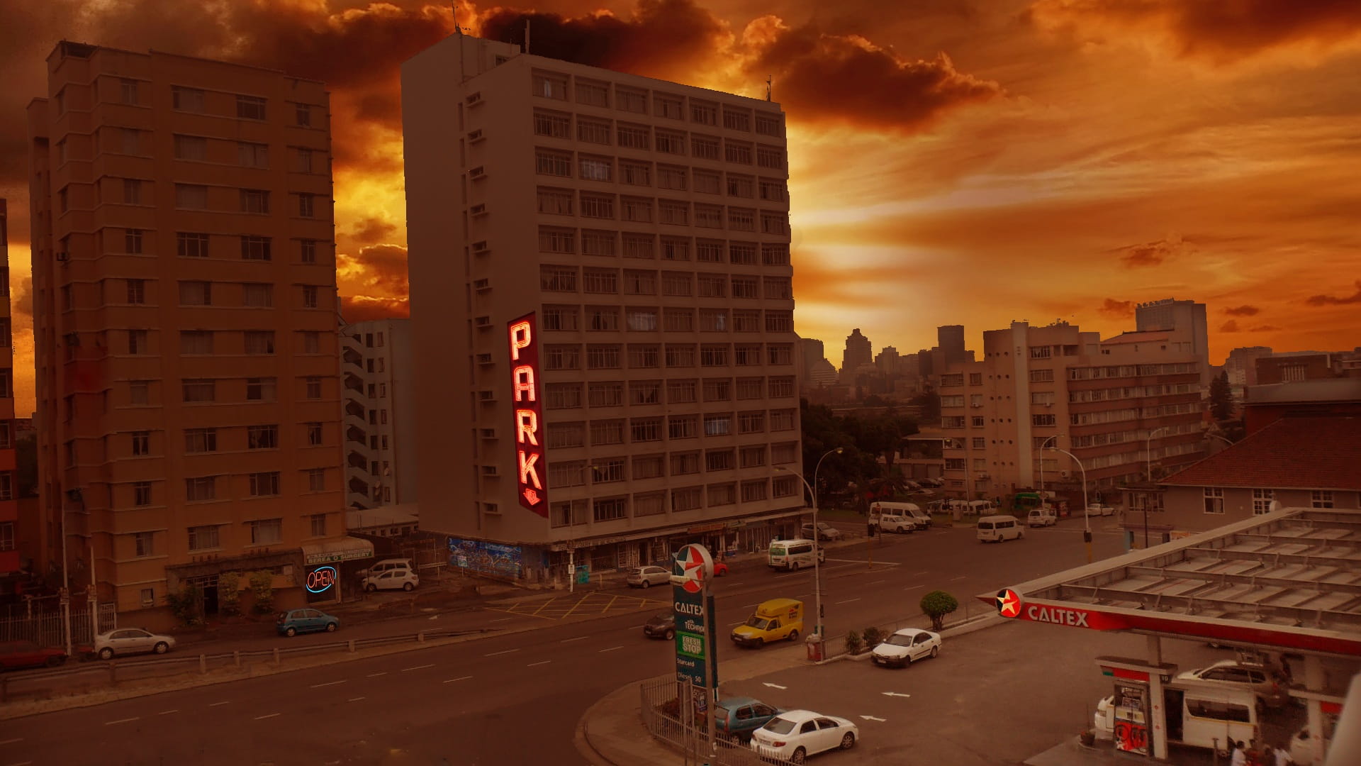 cityscape, street, City, car, skyscraper, Durban, no people, road, built structure, motor vehicle, cloud - sky, building, nature, architecture, mode of transportation, HD Wallpaper
