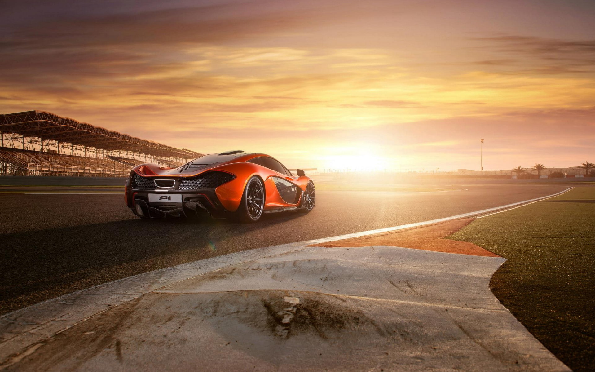 supercar, bahrain, track, sunset, mclaren p1, McLaren, 1080P, HD Wallpaper