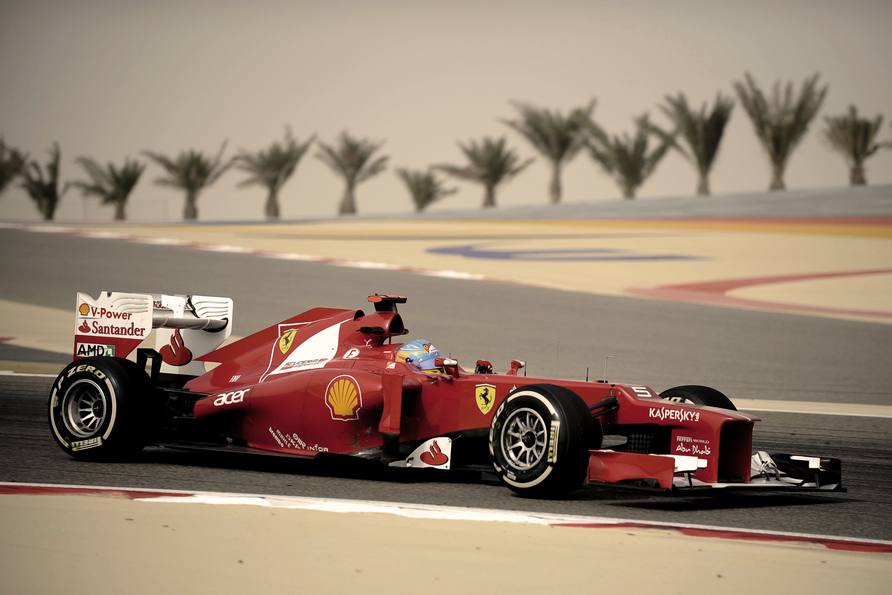 Bahrain, Alonso, Ferrari, 2K, HD Wallpaper