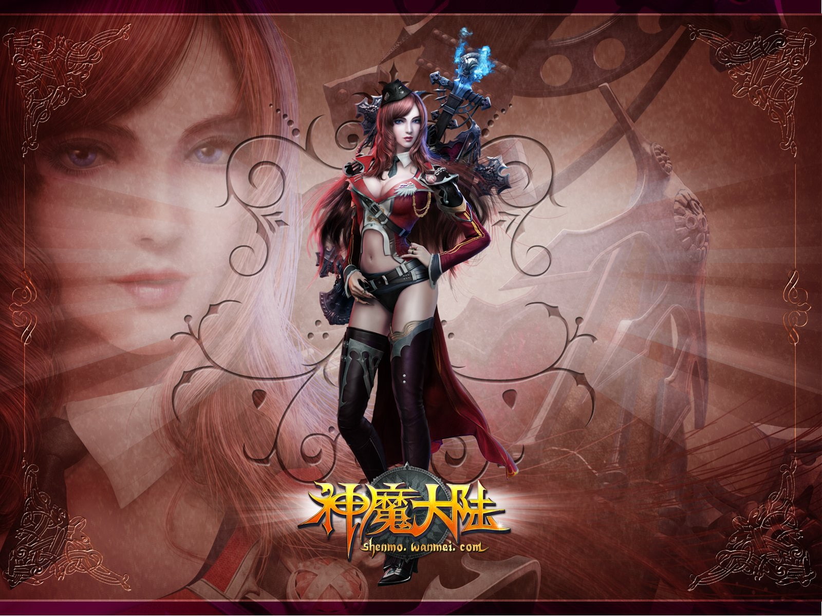 artwork, adventure, shenmo, online, vampire, age, warrior, girls, girl, world, mmo, action, dark, rpg, forsaken, poster, detail, fighting, fantasy, 720P, HD Wallpaper