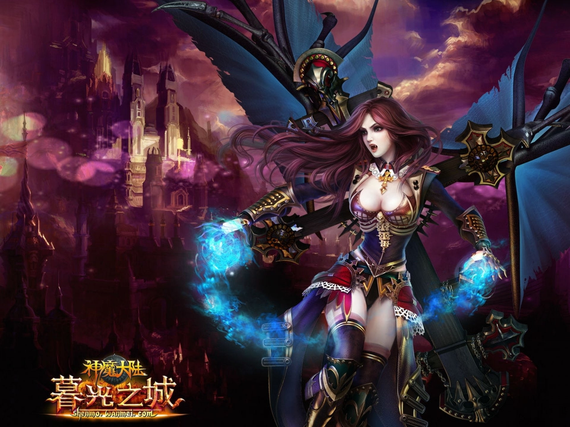place of worship, age, detail, belief, Girls, action, female likeness, mmo, forsaken, artwork, purple, human representation, toy, rpg, vampire, world, warrior, HD Wallpaper