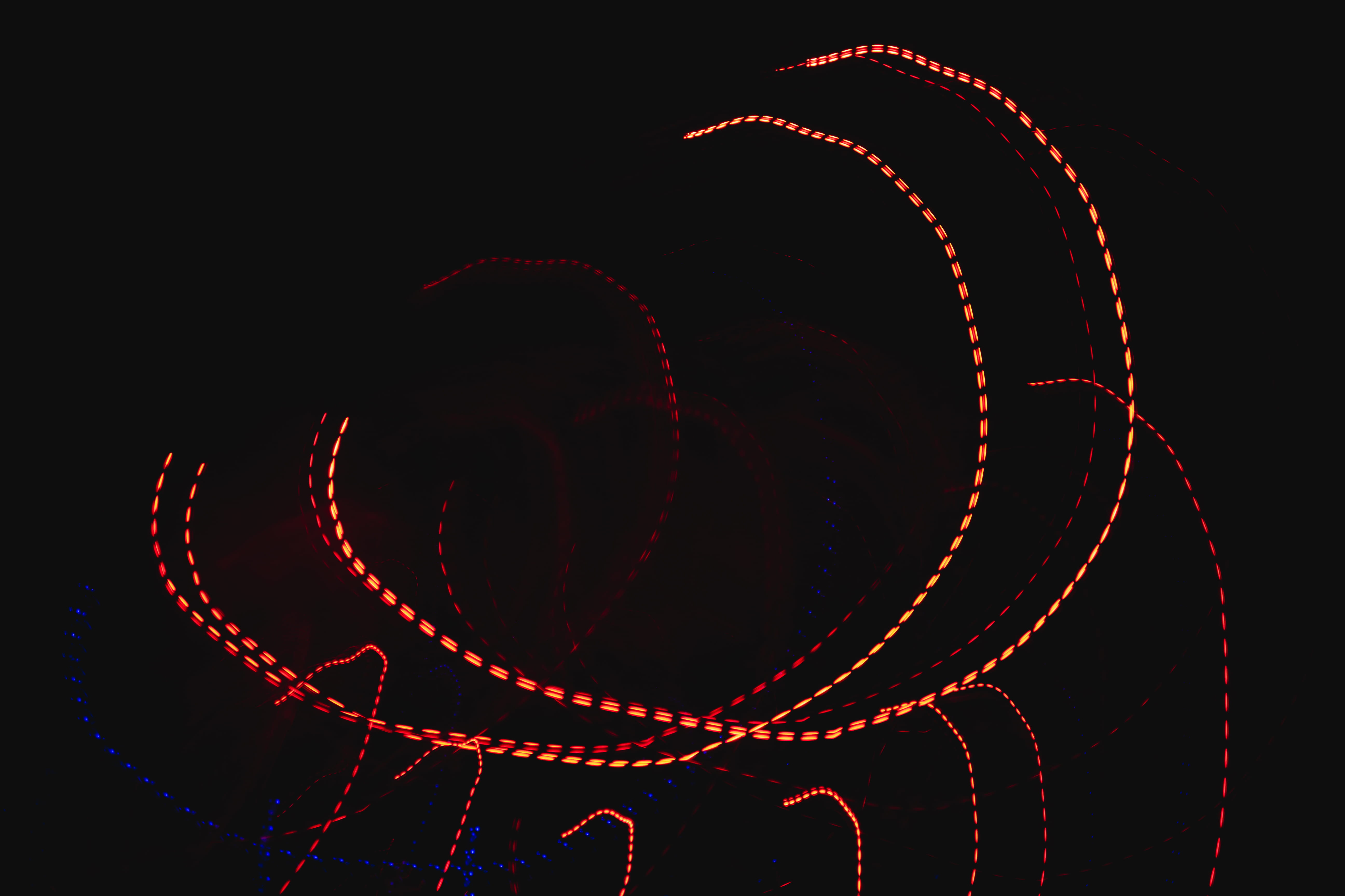 5K, art, night, city lights, space, close-up, spiral, sculpture, big city, art and craft, black background, flame, design, citylights, gargoyle, light - natural phenomenon, HD Wallpaper