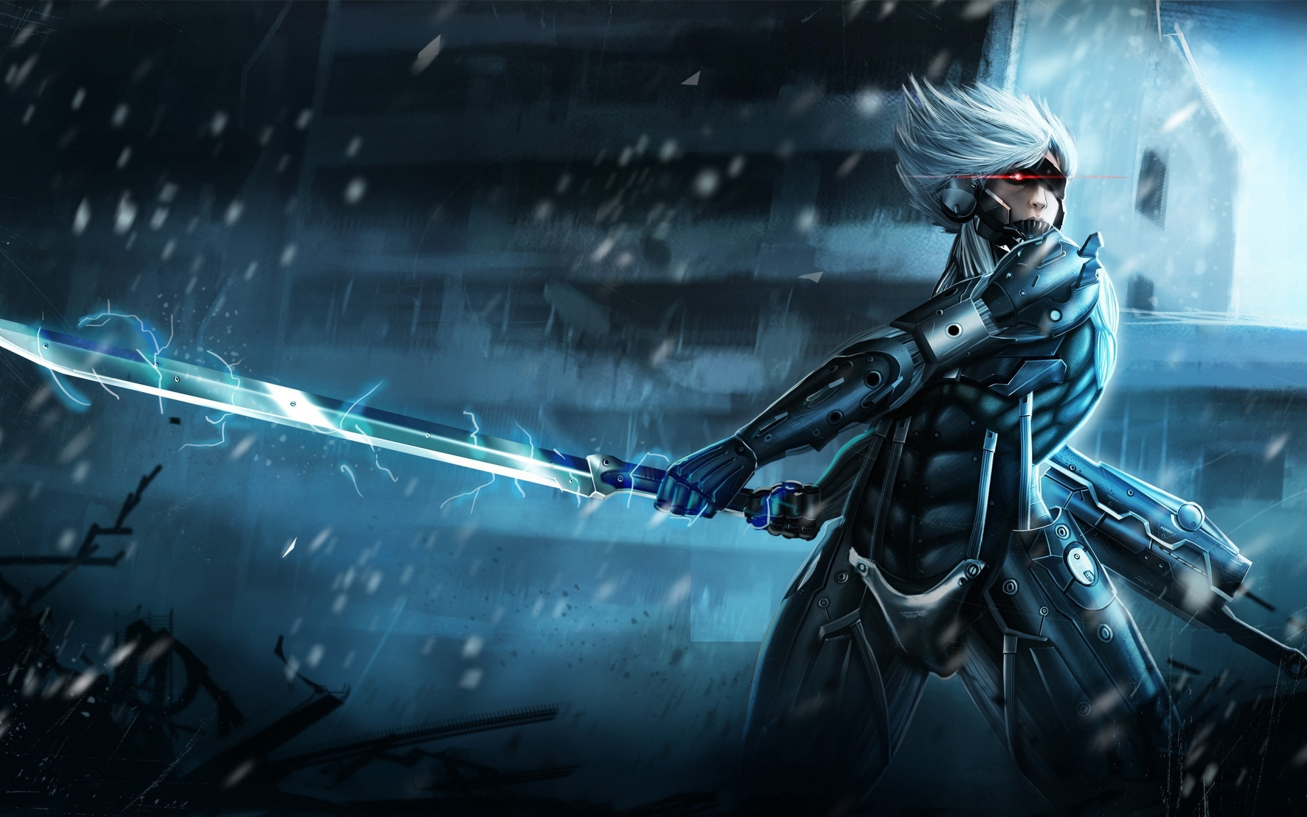 2K, sword, armored, holding, rising, man, wearing, metal, gear, attire, HD Wallpaper