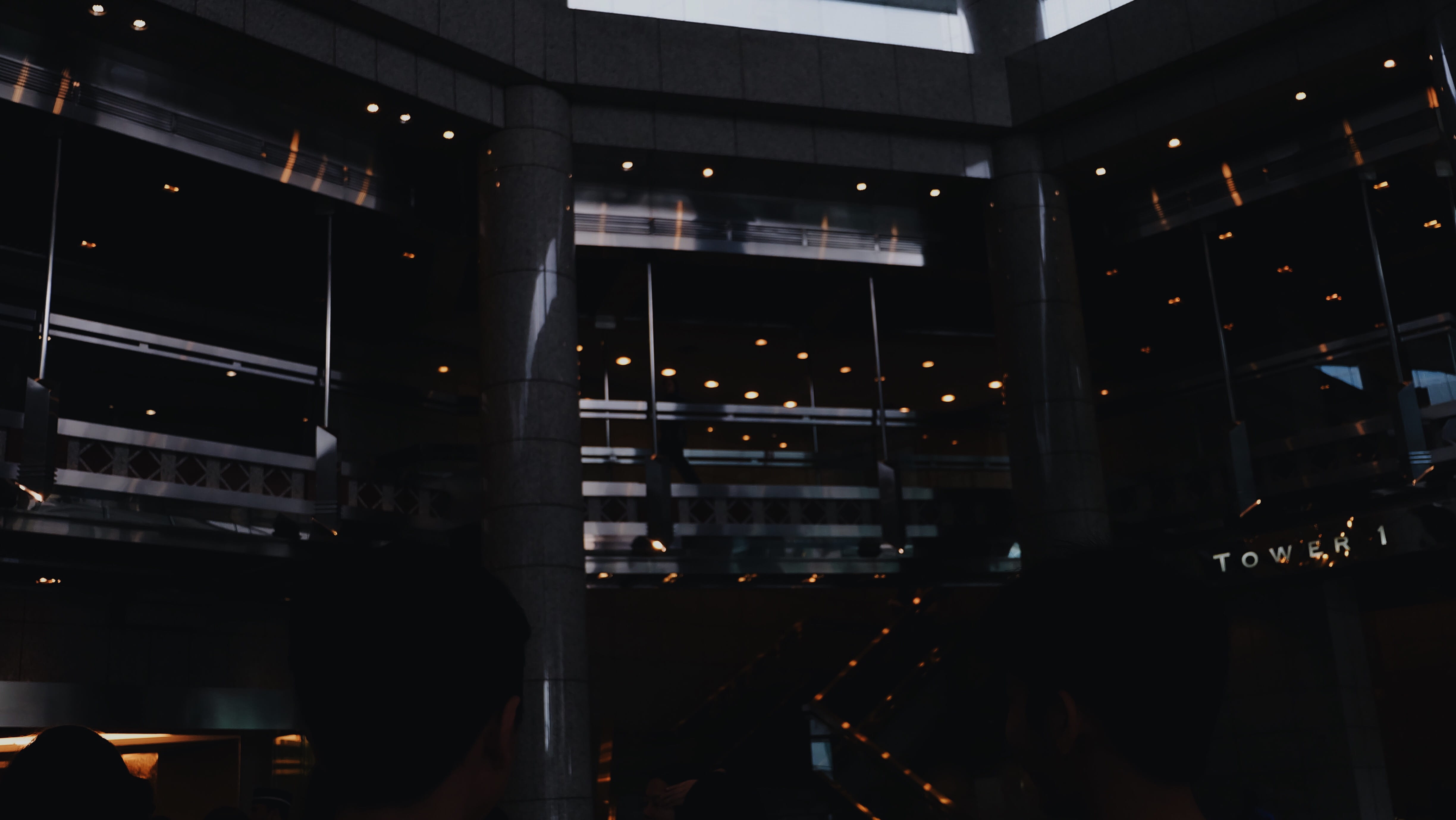 glass - material, night, luxury, building exterior, low angle view, window, tower, light, futuristic, parking garage, 4K, steel, reflection, indonesia, HD Wallpaper