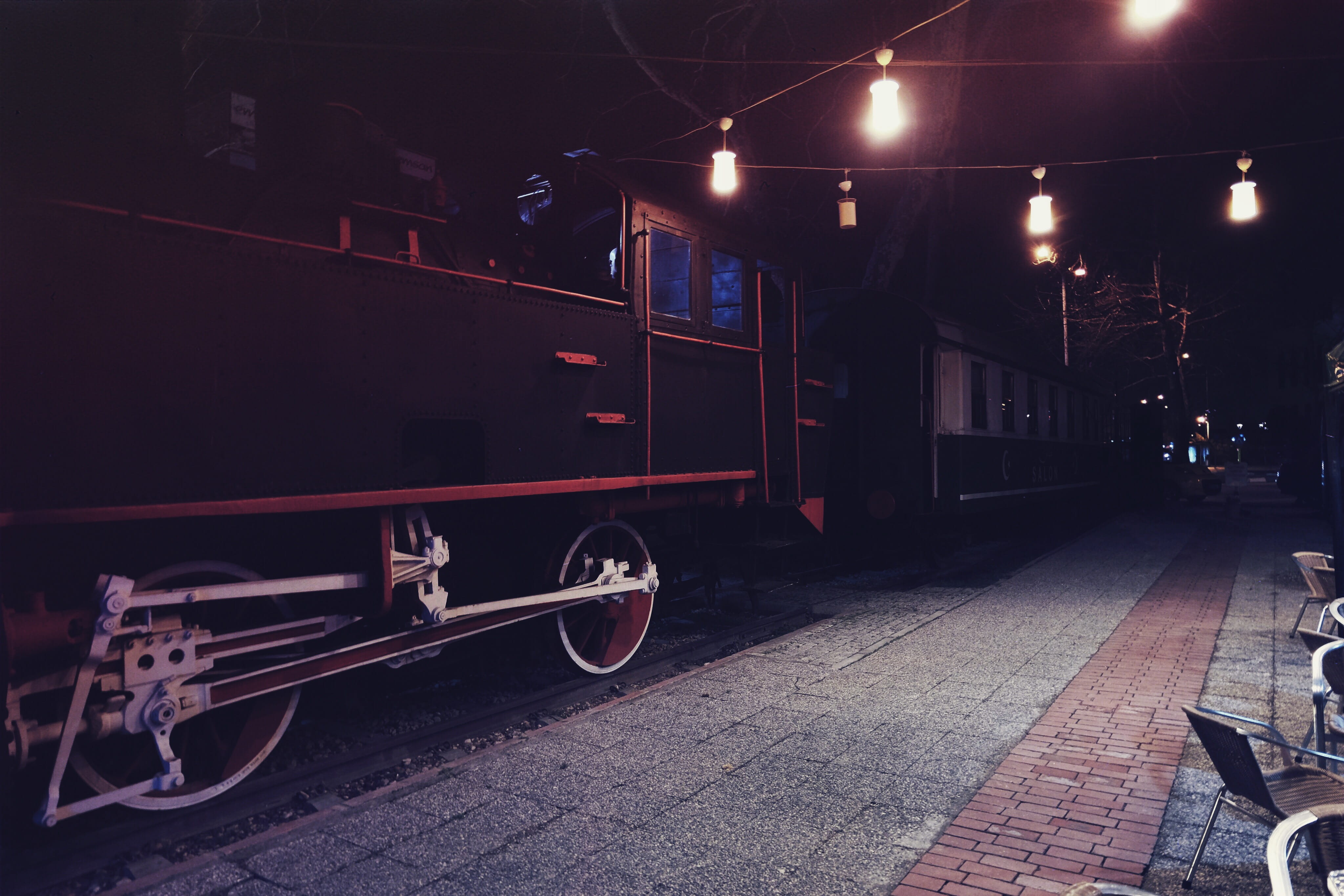 mode of transportation, night, rail transportation, architecture, lighting equipment, city, railroad station, bursa, railroad car, public transportation, HD Wallpaper
