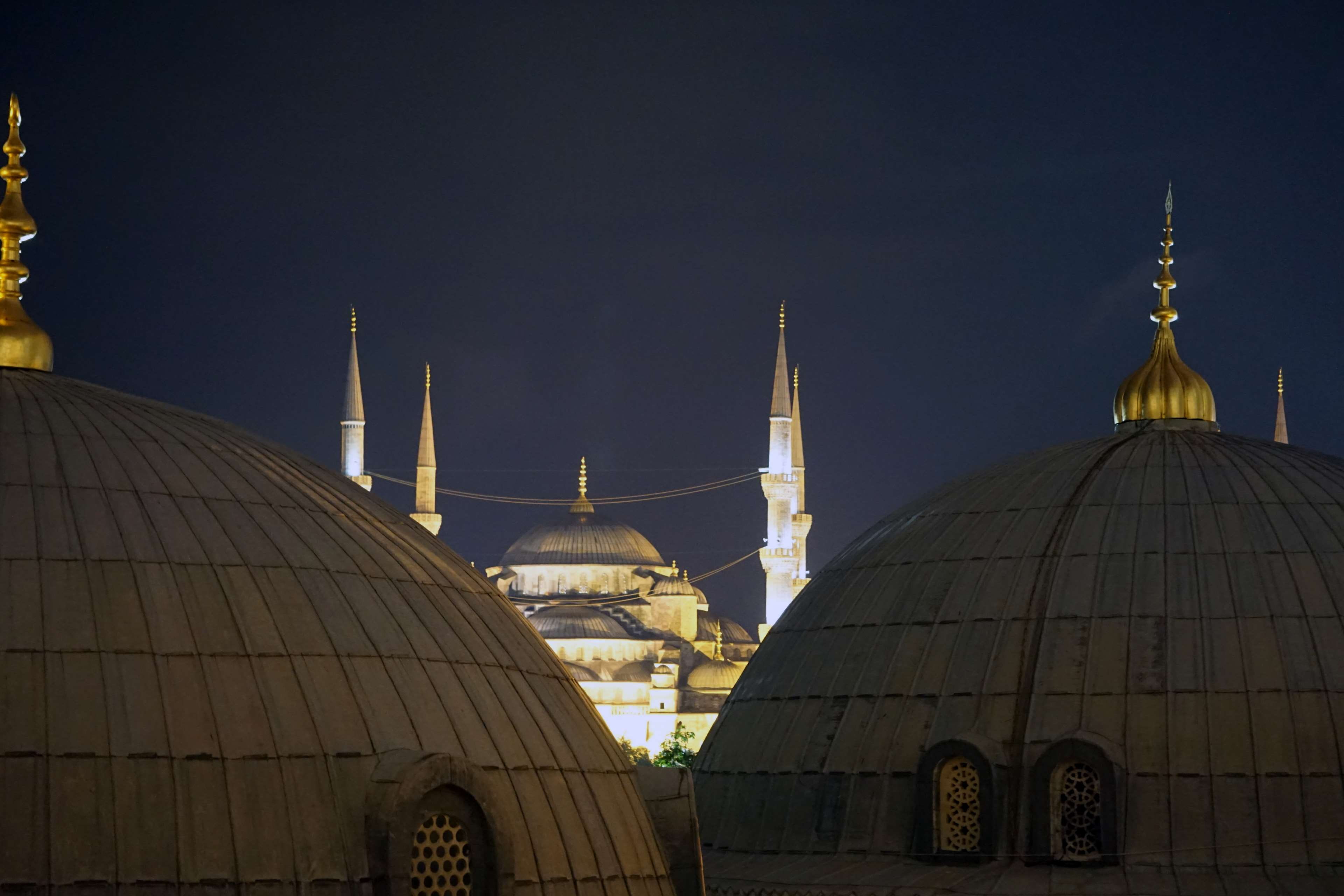 sultanahmet, tourism, religion, hagia sophia, dome, clear sky, architecture, istanbul, built structure, building, travel, nature, night, belief, mosque, HD Wallpaper