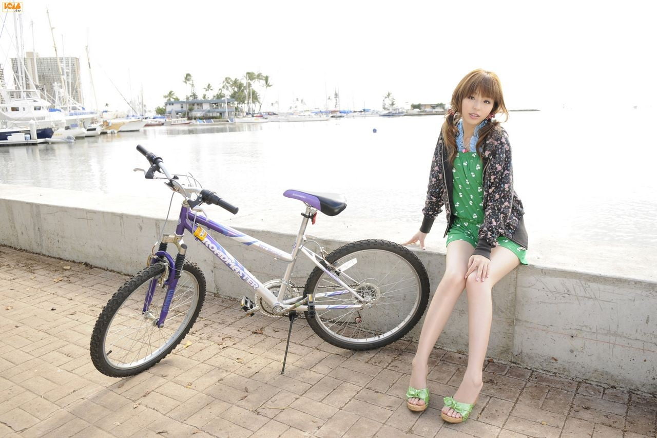 bicycle, women, 720P, Japanese, clothing, model, transportation, mode of transportation, land vehicle, day, beautiful woman, leisure activity, Asian, real people, HD Wallpaper