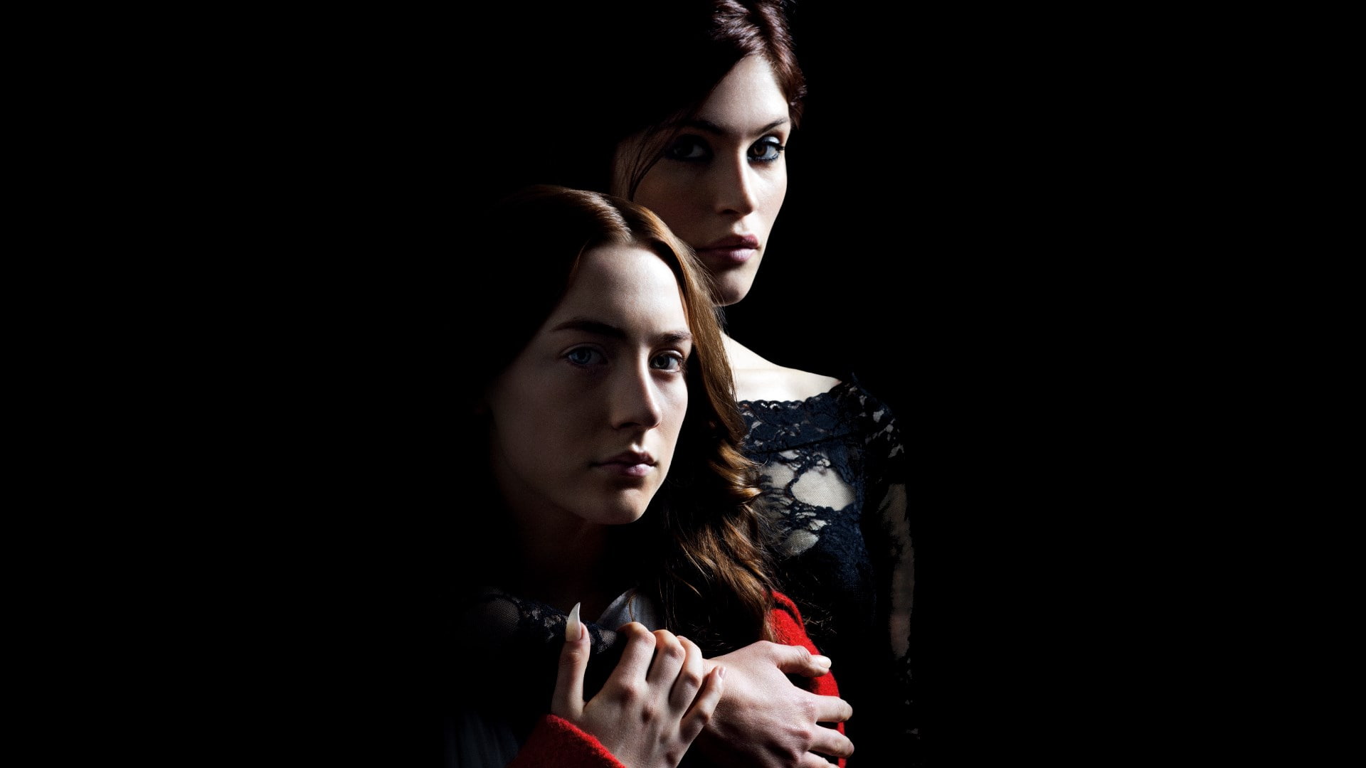 young women, people, dark, black background, looking at camera, looking, studio shot, young men, women, 1080P, headshot, copy space, young adult, contemplation, HD Wallpaper