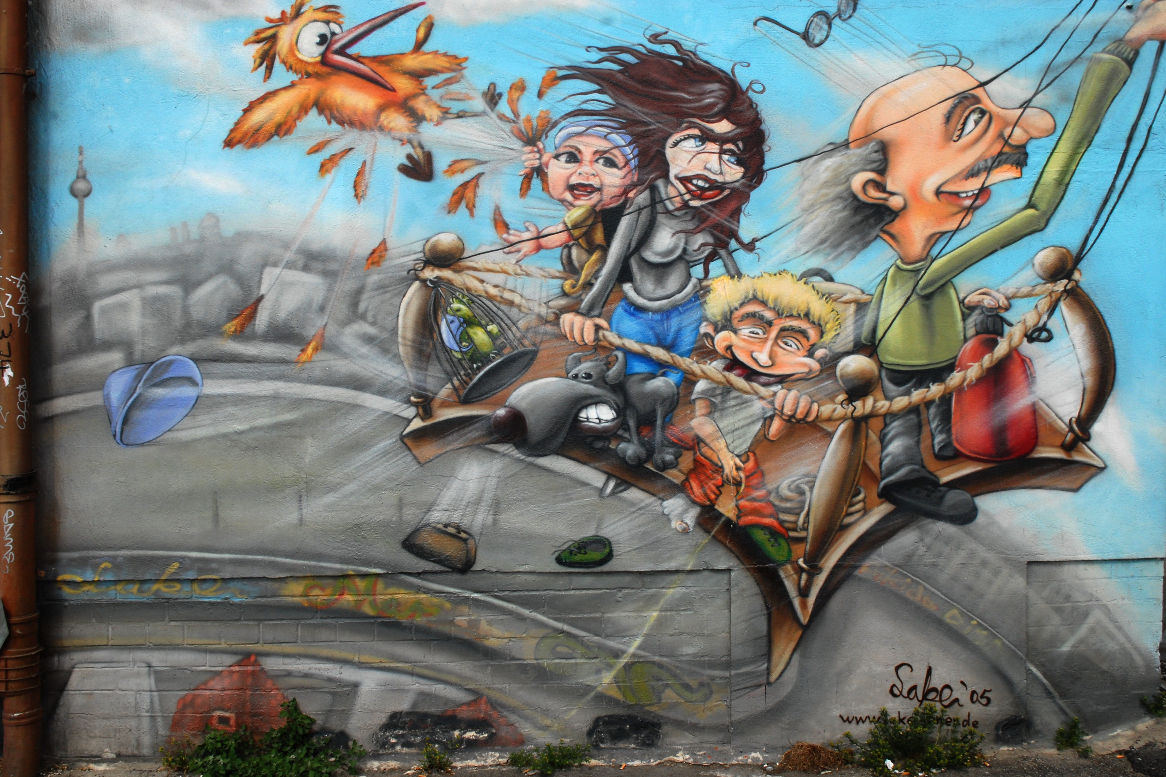 architecture, 4K, men, art and craft, female likeness, group of people, multi colored, spirituality, child, creativity, outdoors, East-Side-Gallery, day, HD Wallpaper