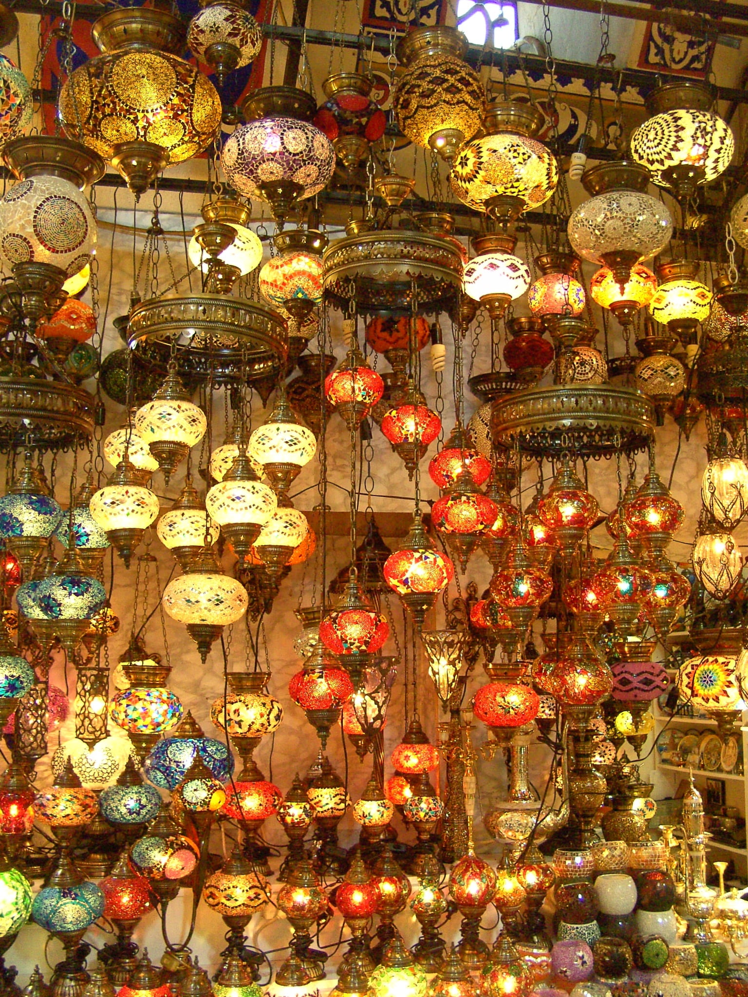 illuminated, abundance, holiday, retail display, lighting equipment, arrangement, store, choice, grand bazaar, market, indoors, no people, for sale, light, Phone HD Wallpaper