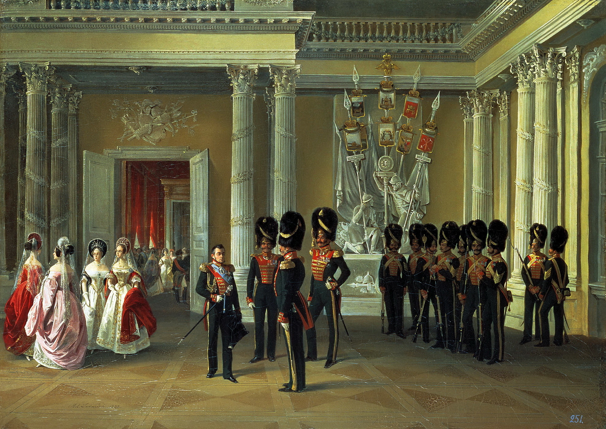 andquot;halls of the Winter Palace, royal, picture, part, hallandquot;, White, Adolf, Ladurner, 1080P, canvas, illustration, guards, Ignatievich, oil, HD Wallpaper