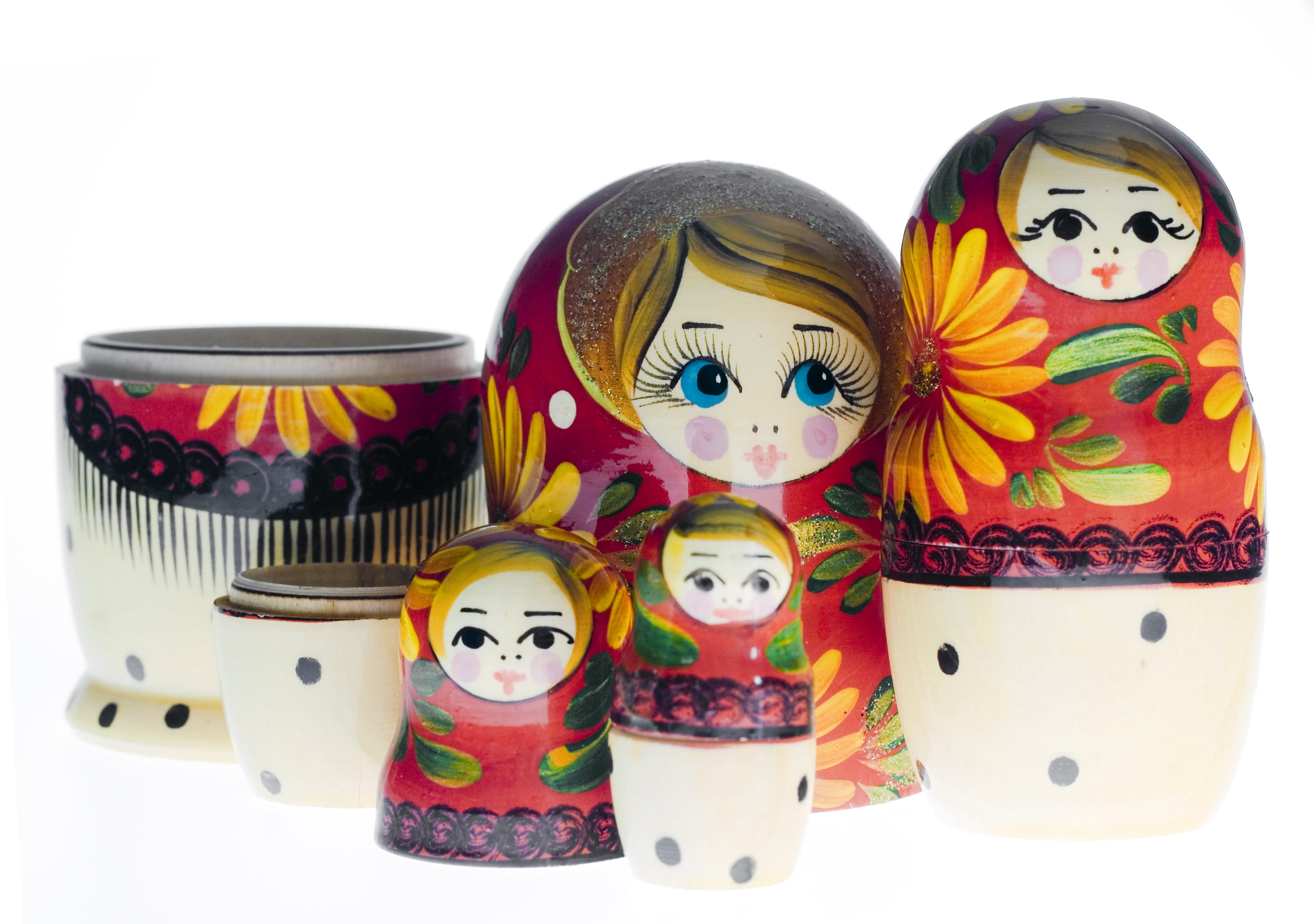 art and craft, ethnic, sizes, wood, row, inside, nested, still life, paint, matrioshka, food and drink, cut out, figure, russia, tradition, horizontal, HD Wallpaper