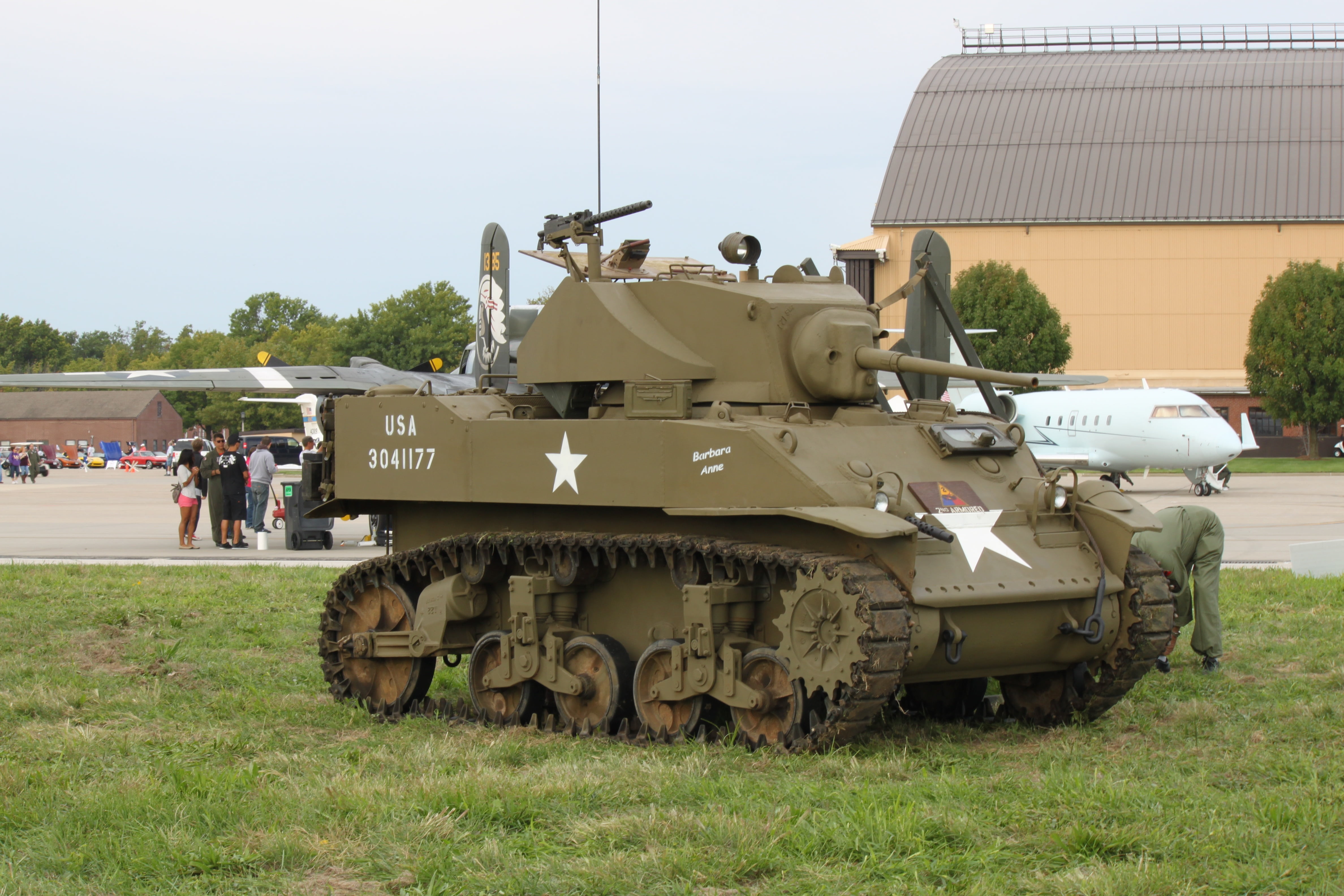 transportation, 4K, armored, grass, land, mode of transportation, olive, ww2, light, armed Forces, american, gun, field, m3, sky, plant, day, war, nature, HD Wallpaper