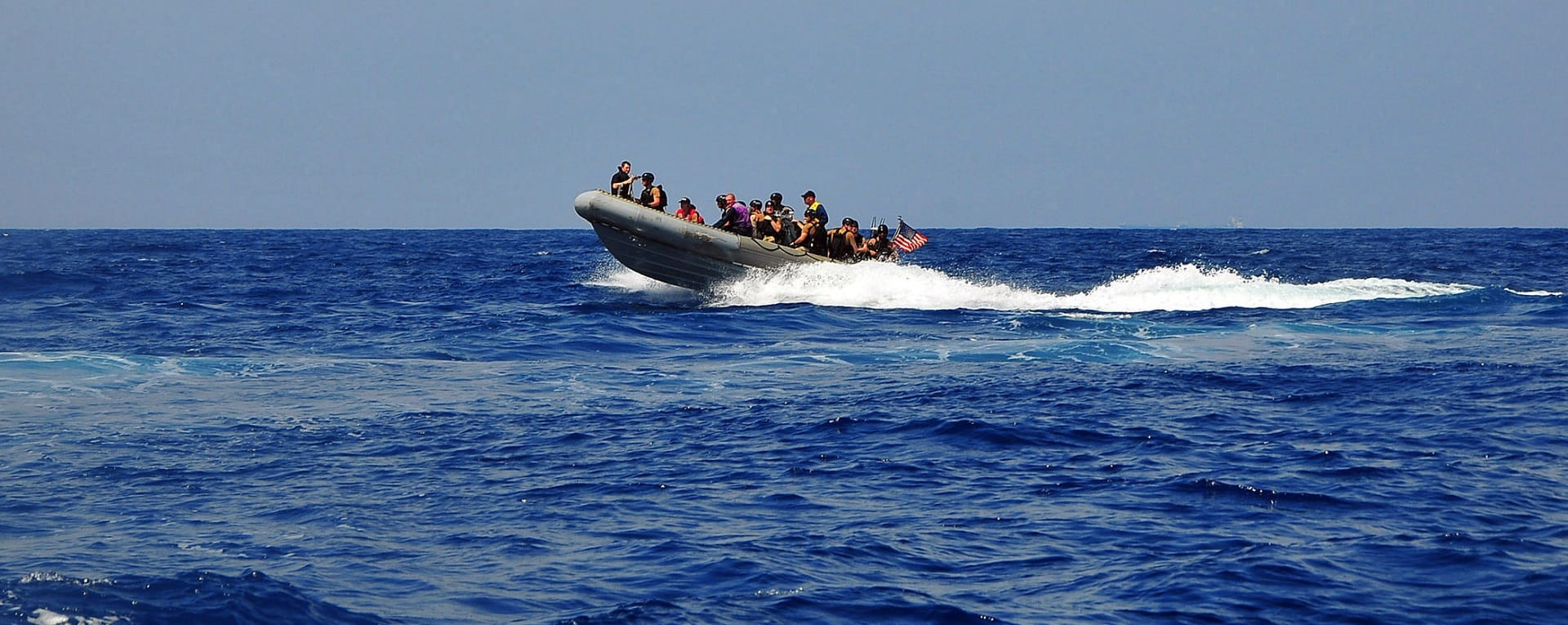 maritime, mode of transportation, team, sea, people, transportation, seascape, water, law, 1080P, men, adult, nature, sailors, rigid hull inflatable, boat, HD Wallpaper