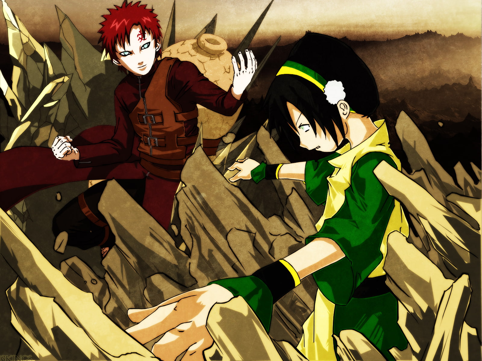 naruto, avatar, 720P, toph, fong, gaara, bei, HD Wallpaper