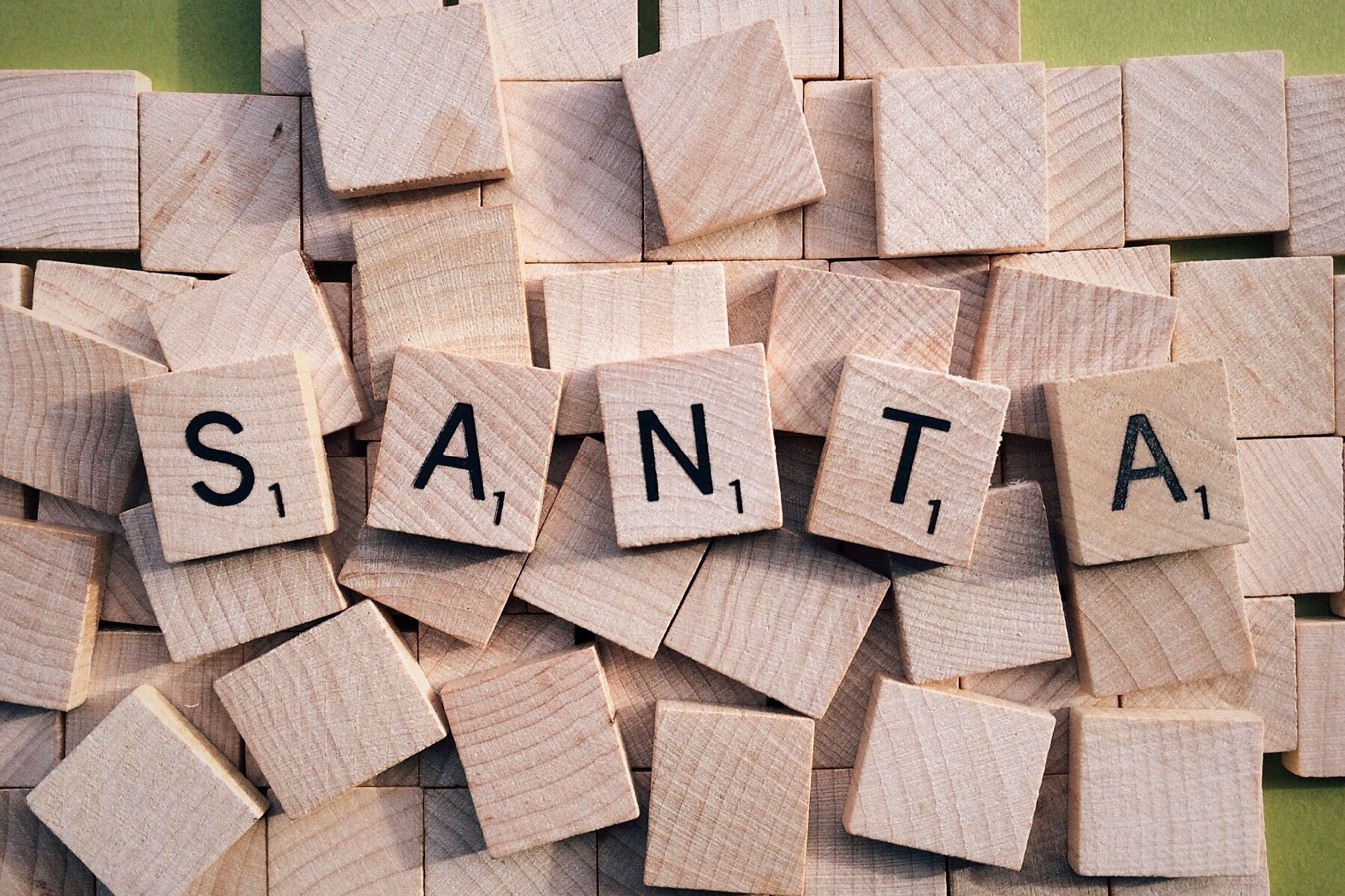 day, holiday, scrabble, indoors, block shape, choice, still life, large group of objects, stack, variation, santa, block, 2K, high angle view, brown, wood, HD Wallpaper