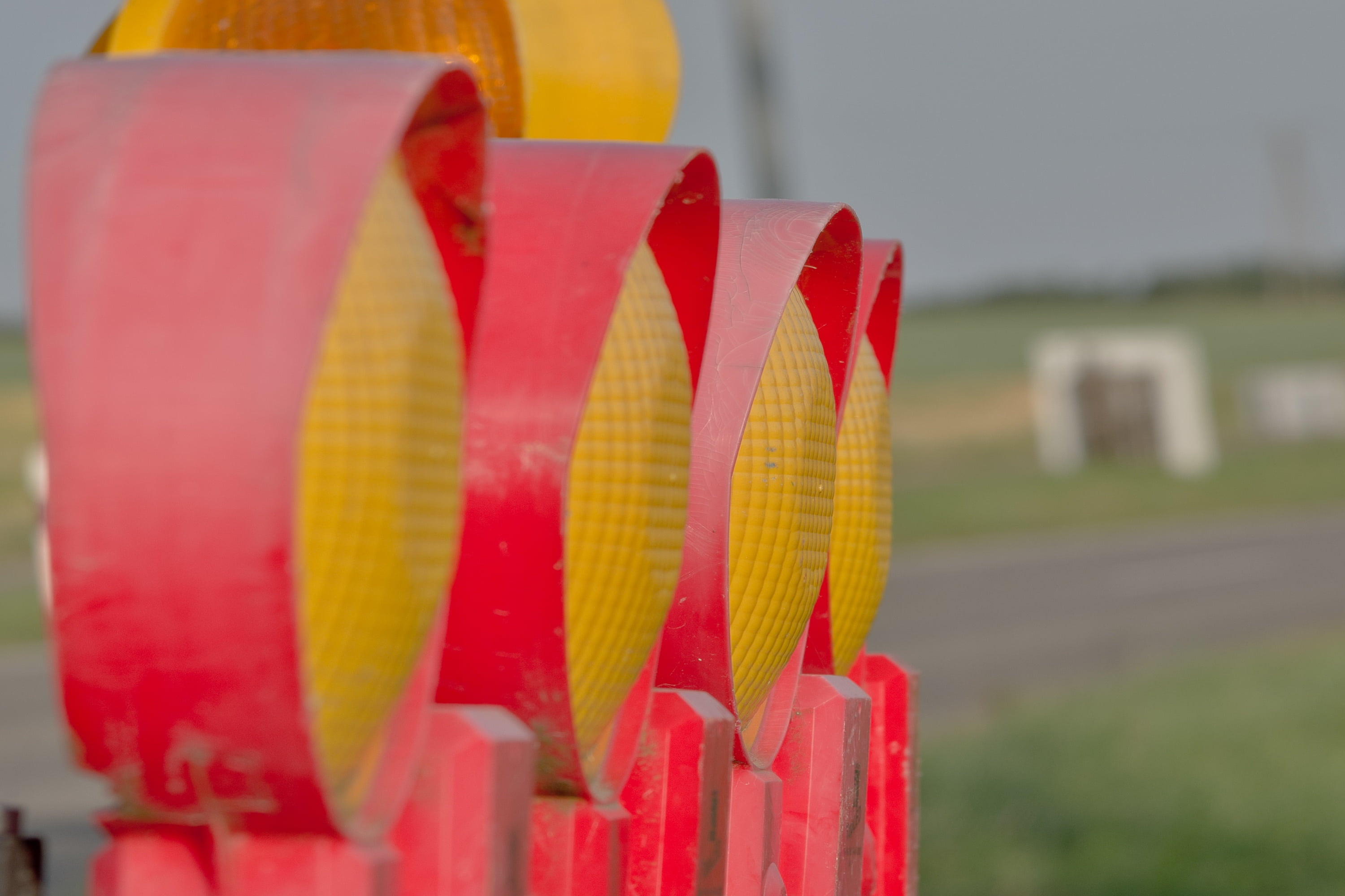 attention, lamp, warning lights, traffic sign, warning light, selective focus, caution, ribbon, yellow, vibrant color, still life, outdoors, ribbon - sewing item, HD Wallpaper