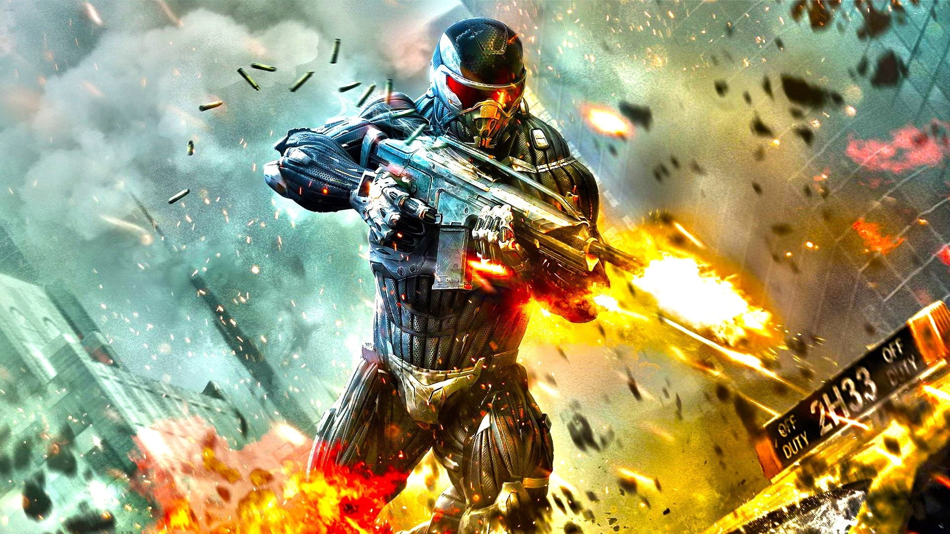outdoors, motion, gun, digital composite, burning, machinery, danger, taxi, smoke - Physical Structure, futuristic, safety, equipment, technology, war, HD Wallpaper