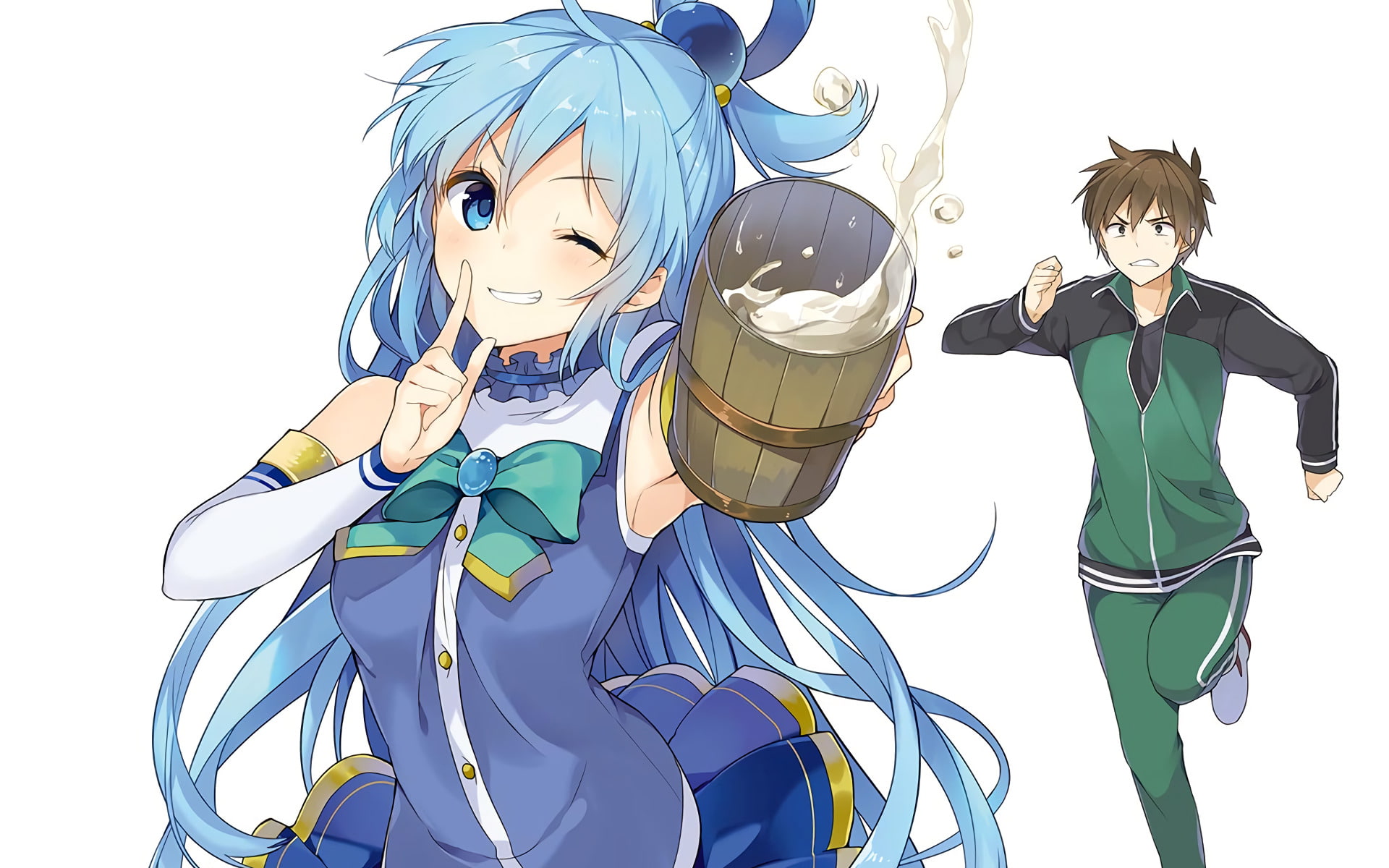 Kazuma Satou, KonoSuba – God’s blessing on this wonderful world!!, KonoSuba, Aqua (KonoSuba), Anime, 1080P, HD Wallpaper