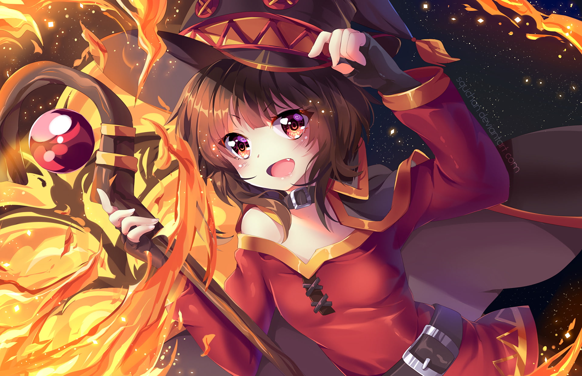 Megumin (KonoSuba), 1080P, KonoSuba – God’s blessing on this wonderful world!!, Anime, HD Wallpaper