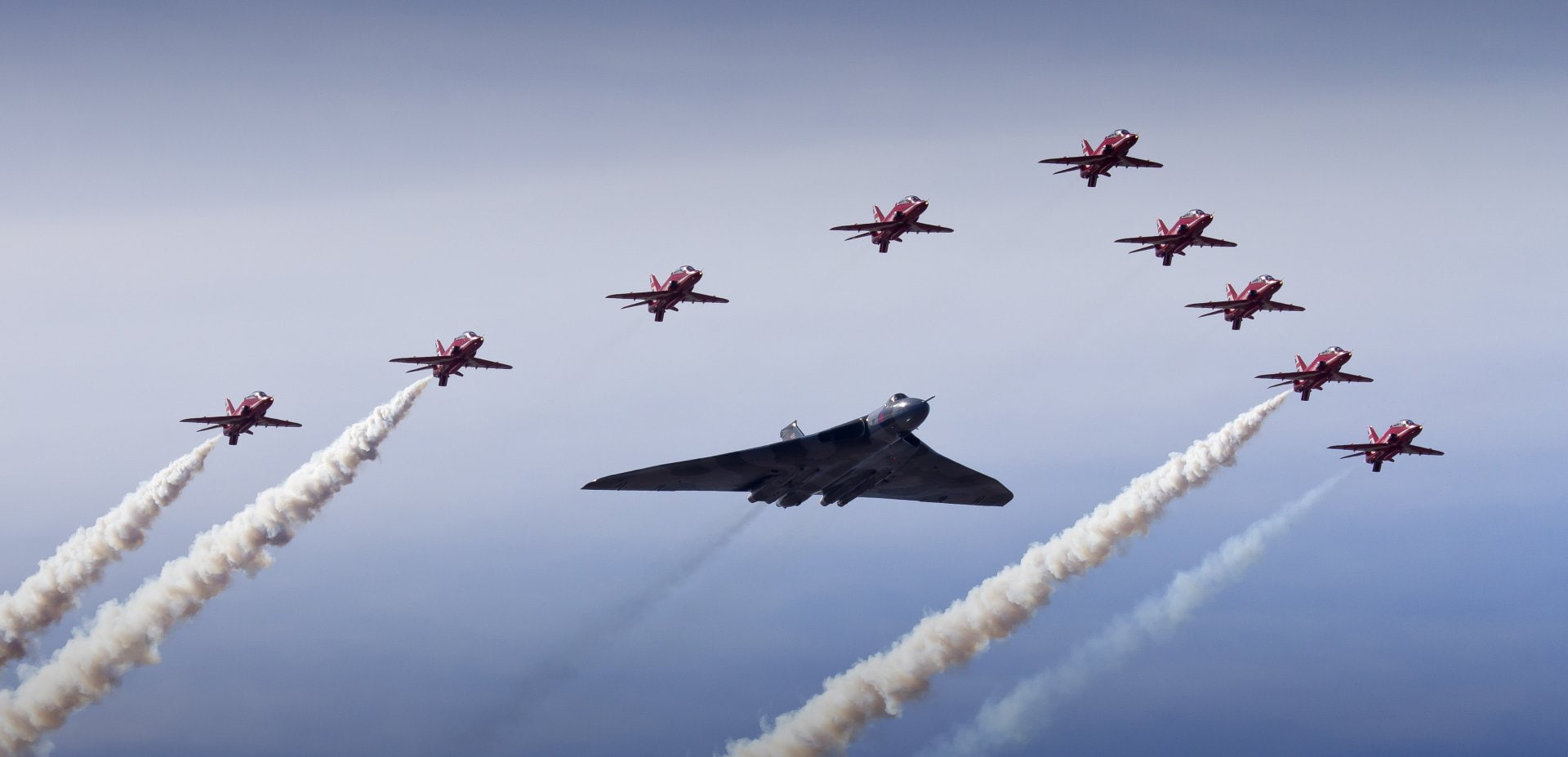 cloud - sky, teamwork, plane, no people, cooperation, smoke - physical structure, aerospace industry, air force, mode of transportation, military, transportation, HD Wallpaper