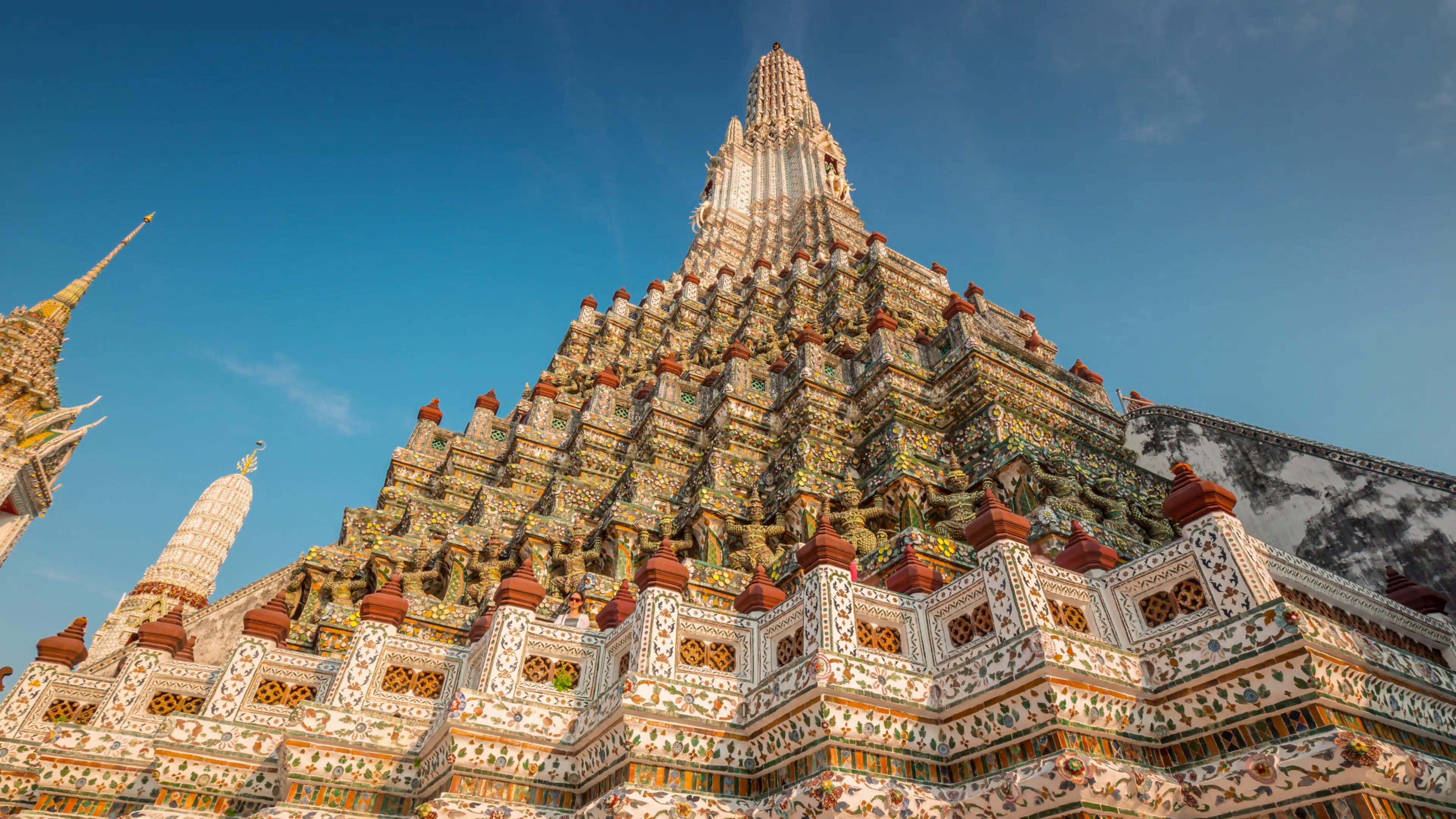 architecture, low angle view, travel destinations, built structure, buddhist, the past, no people, historic site, sky, buddhism, 4K, nature, spire, building exterior, HD Wallpaper