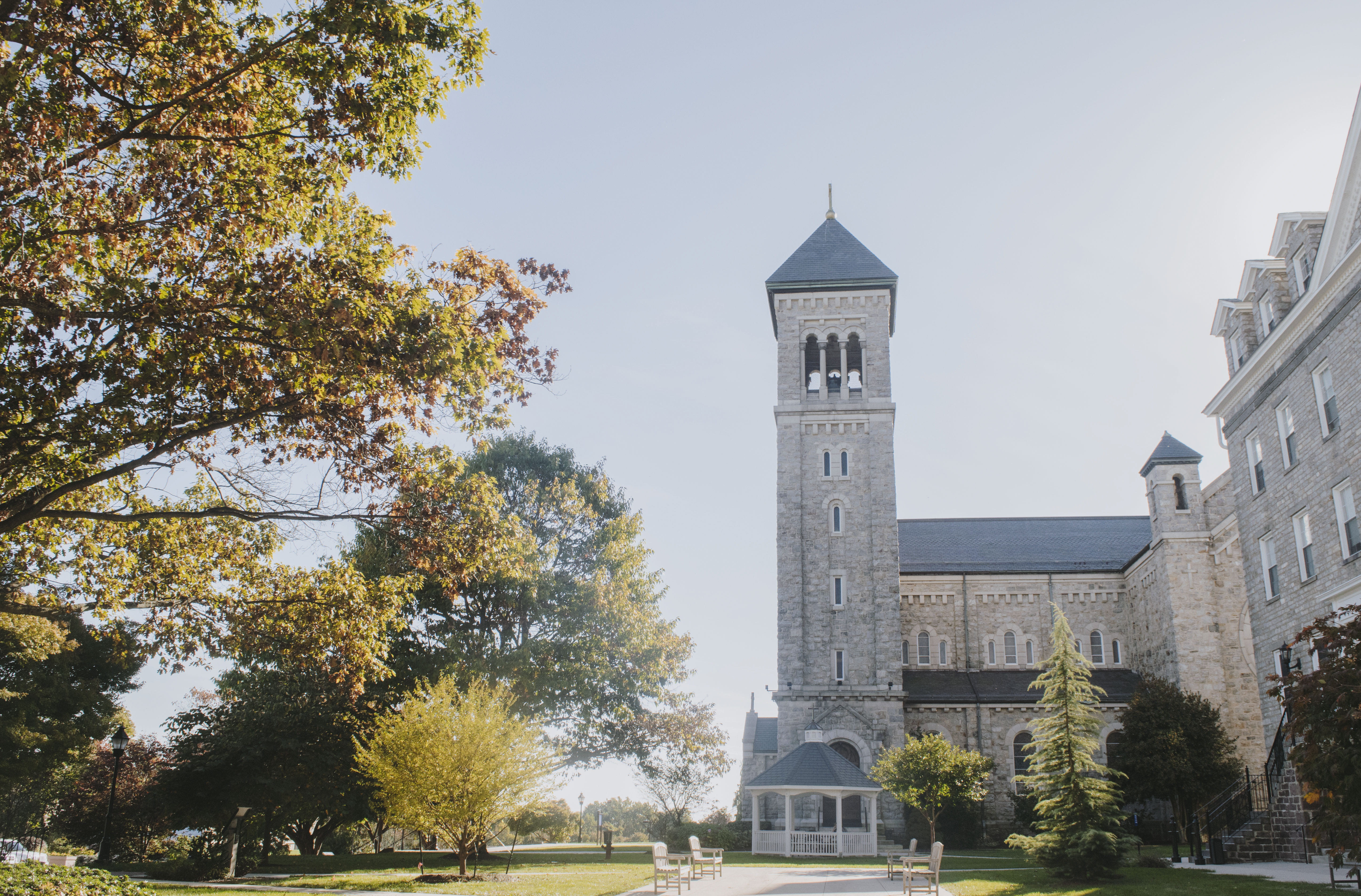 building, religion, place of worship, built structure, sky, plant, day, mount st. marys university, no people, spirituality, building exterior, emmitsburg, HD Wallpaper