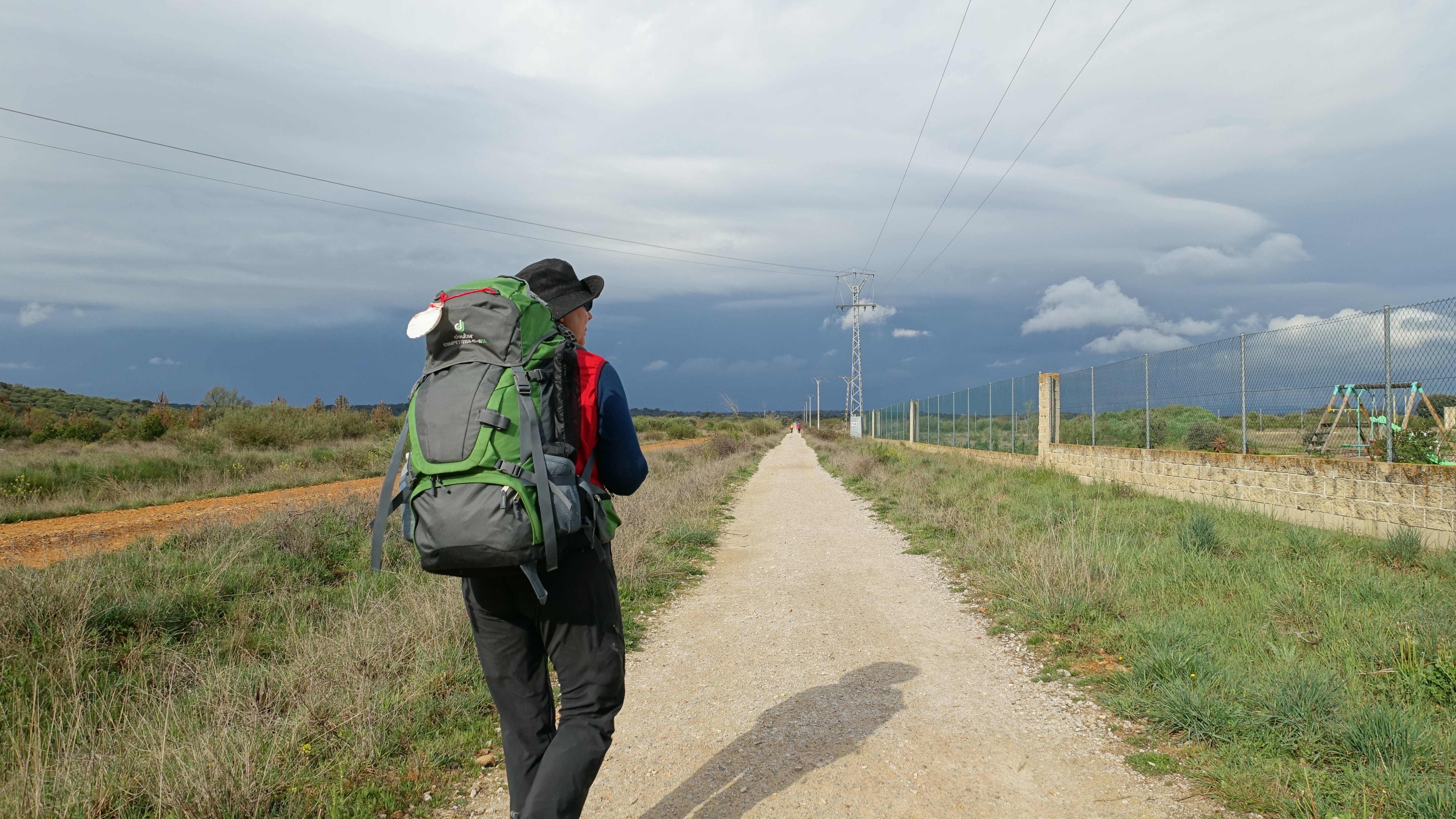 5K, carmno de santiago, sky, day, rear view, adventure, wanderer, full length, outdoors, road, cloud - sky, the way forward, travel, one person, jakobsweg, HD Wallpaper