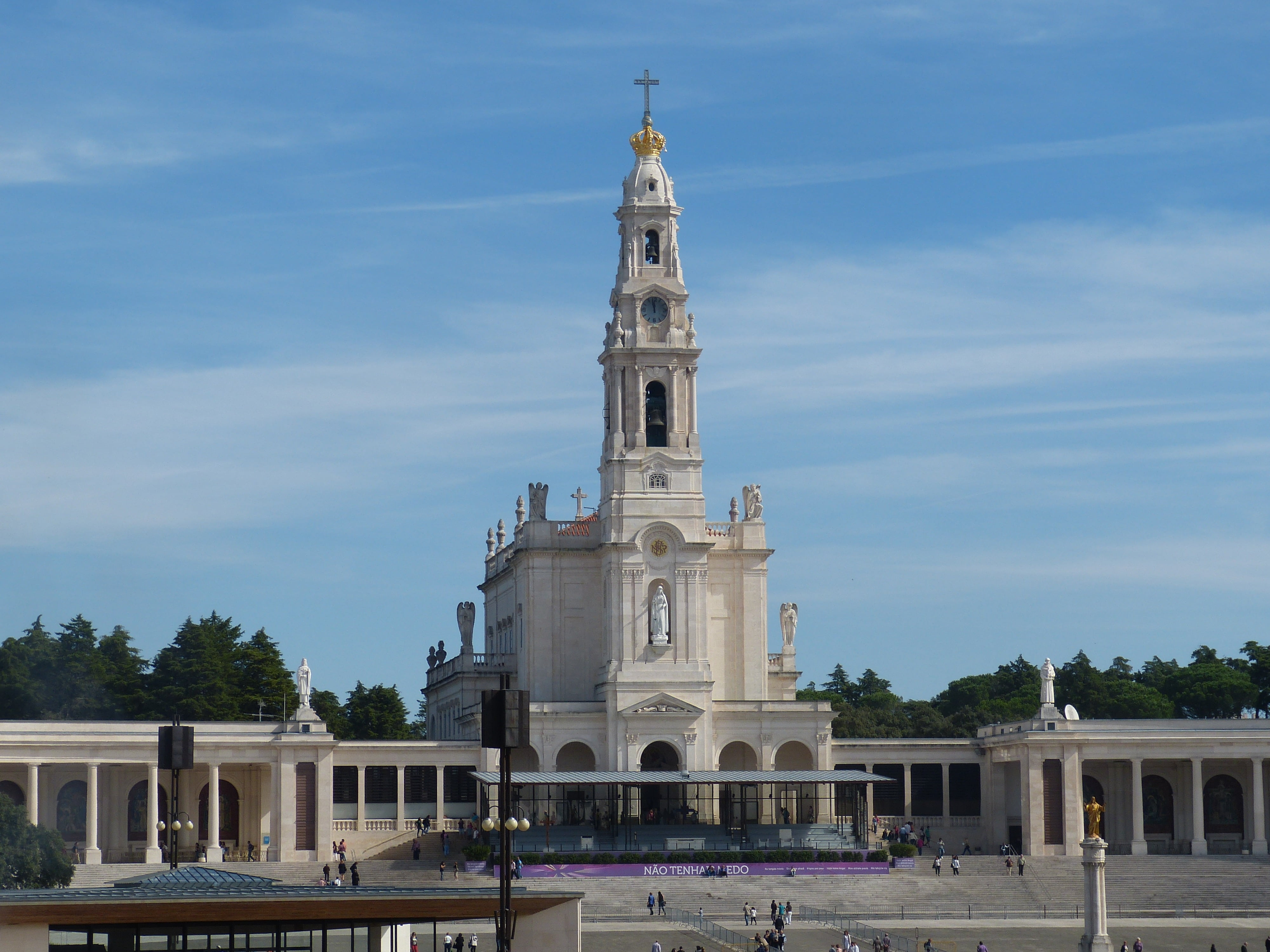 travel, fatima, portugal, church, building exterior, christianity, belief, built structure, building, place of worship, cathedral, tourism, space, make a pilgrimage, HD Wallpaper