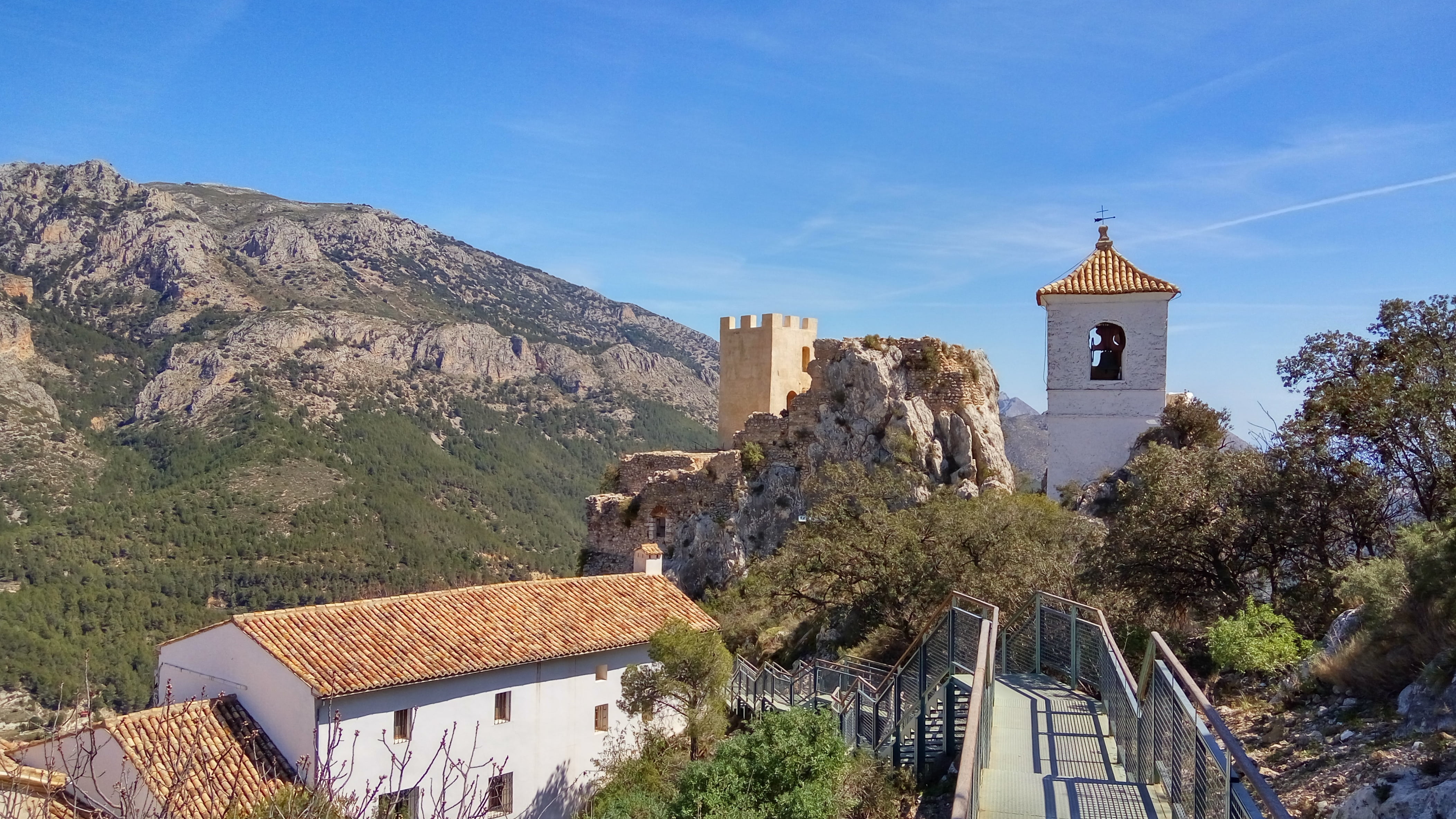 day, spirituality, blanca, sky, pilgrimage, costa, spain, religion, built structure, nature, outdoors, the past, tower, mountain, history, sunny, plant, HD Wallpaper