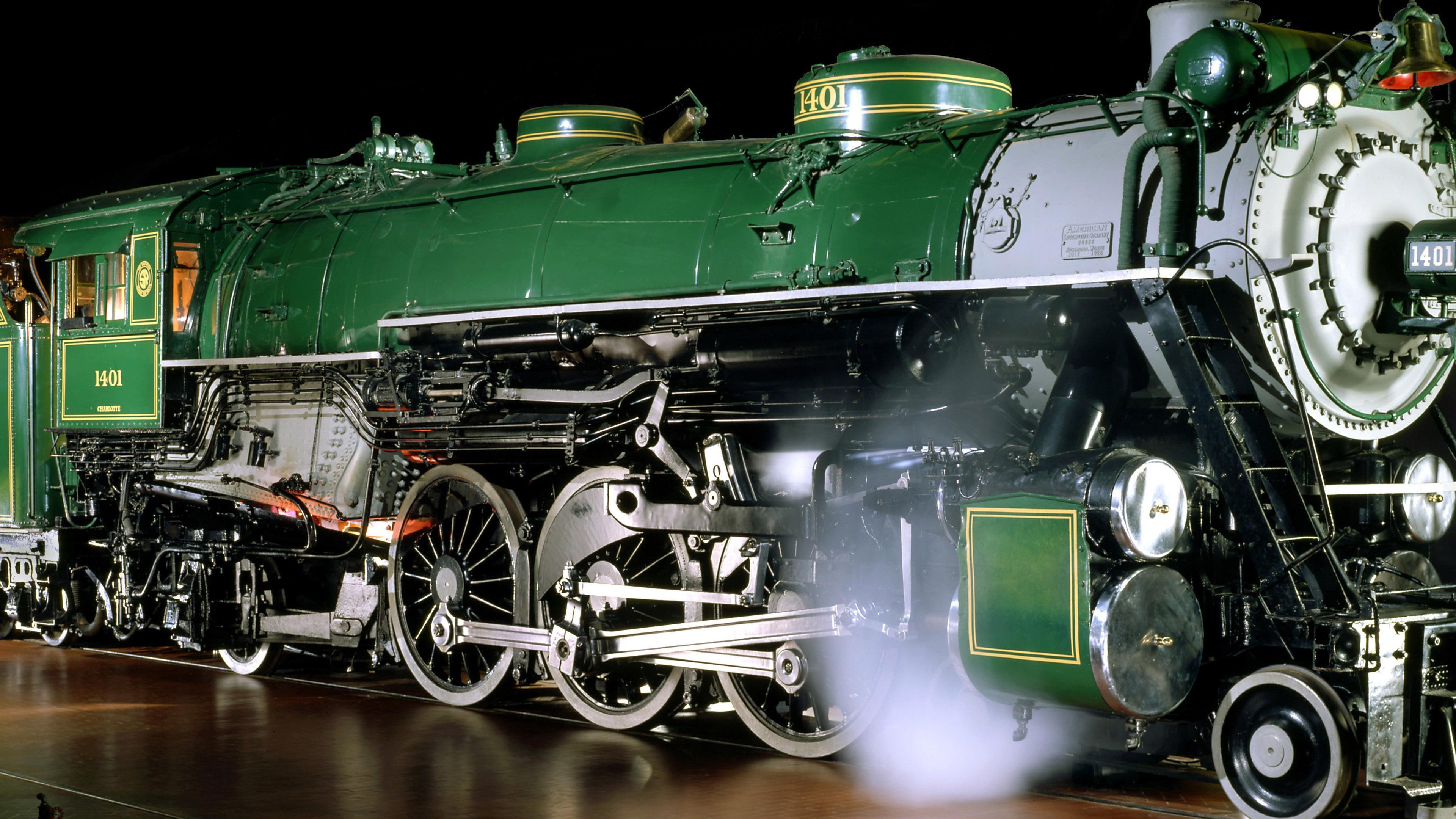 green, gray, train, steam, 3840x2160, photography, 4K, locomotive, HD Wallpaper